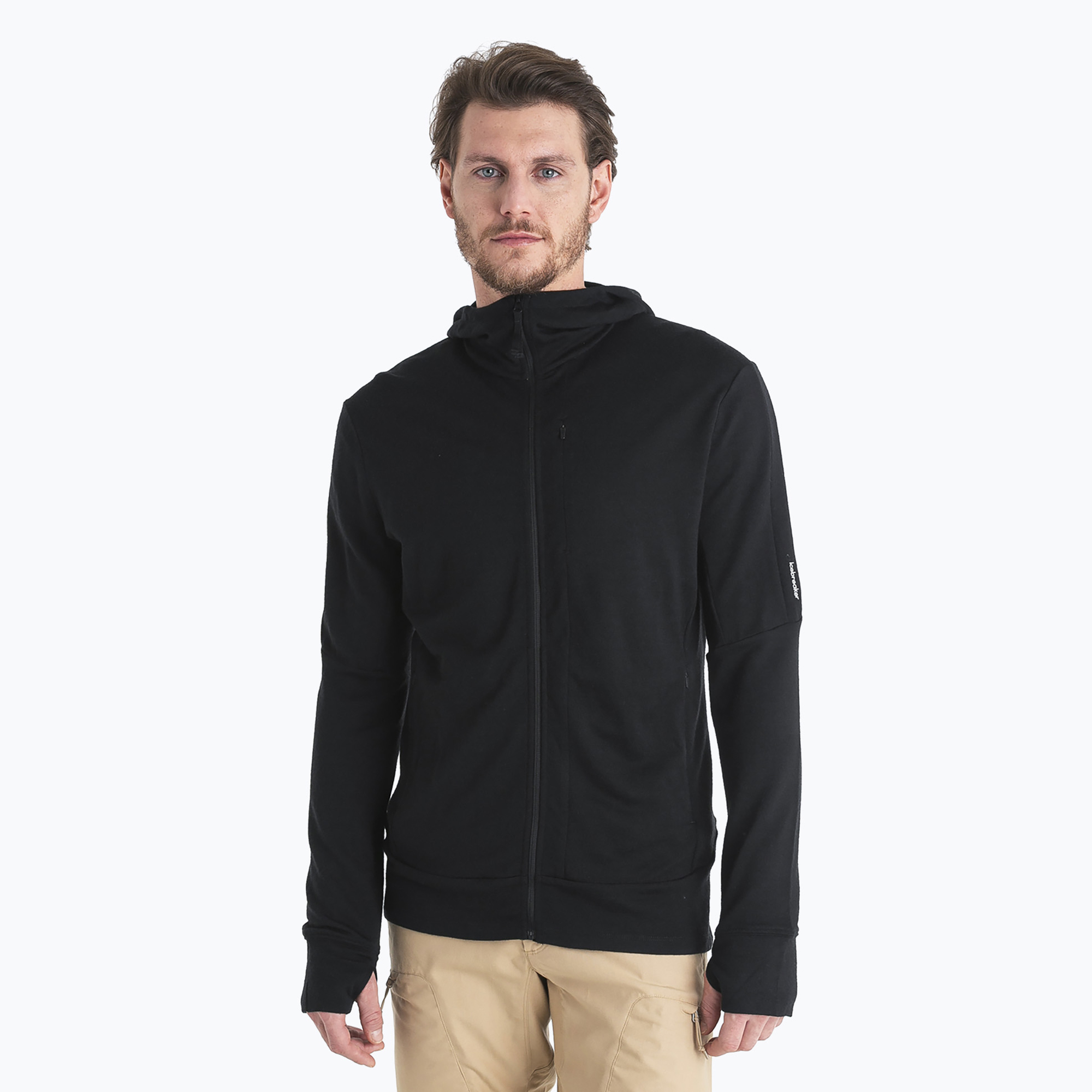 Bluză de trekking pentru bărbați icebreaker Merino 260 Quantum IV black (Merino 260 Quantum IV IB0A56W20011)