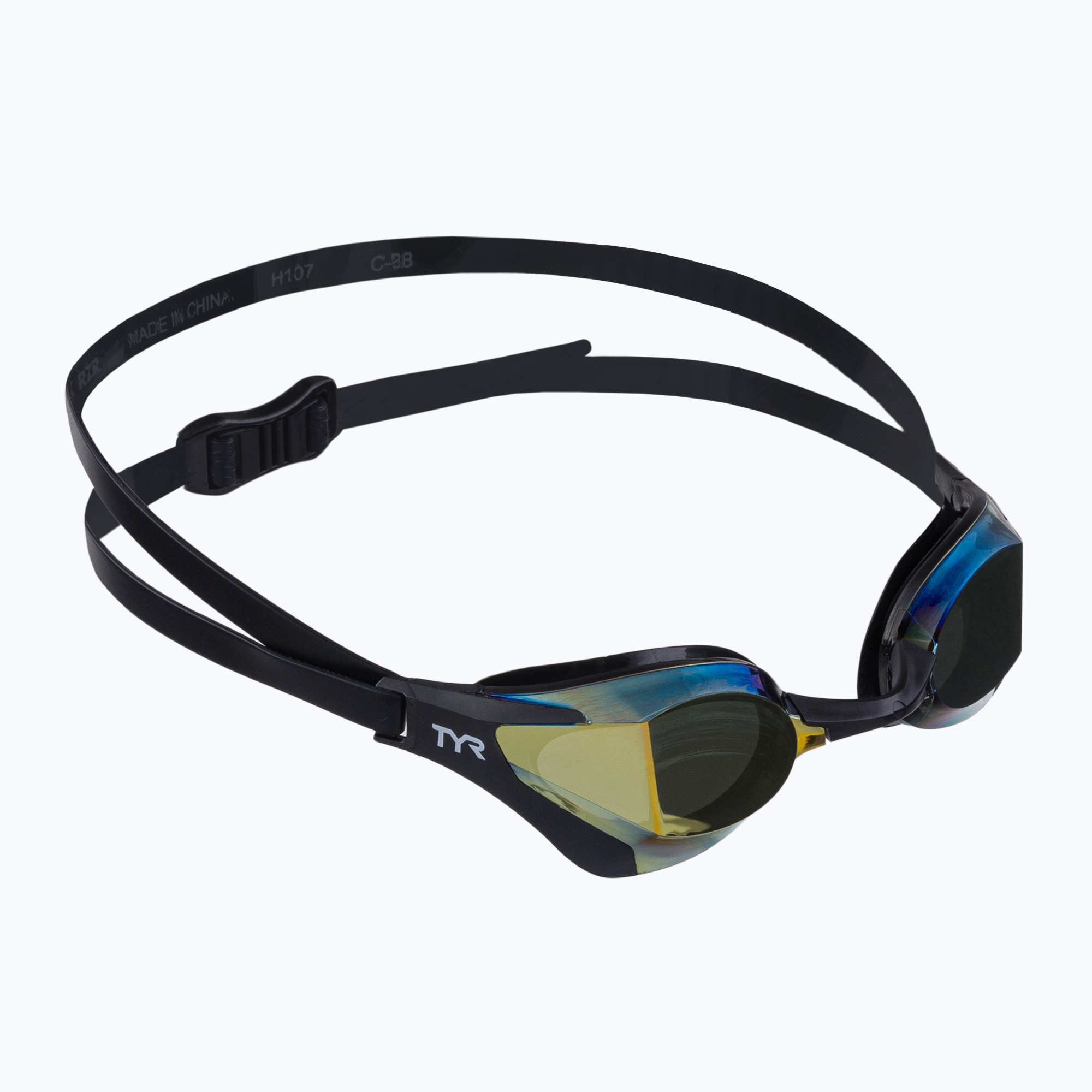 Ochelari de înot TYR Tracer-X RZR Mirrored Racing negru-galbeni LGTRXRZM_751