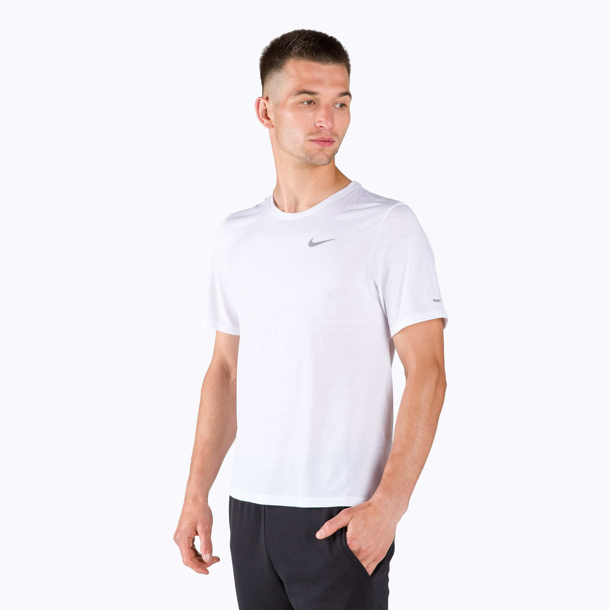 Tricou de antrenament Nike Dri-FIT Miler pentru bărbați, alb CU5992-100 (Dri-Fit Miler CU5992)