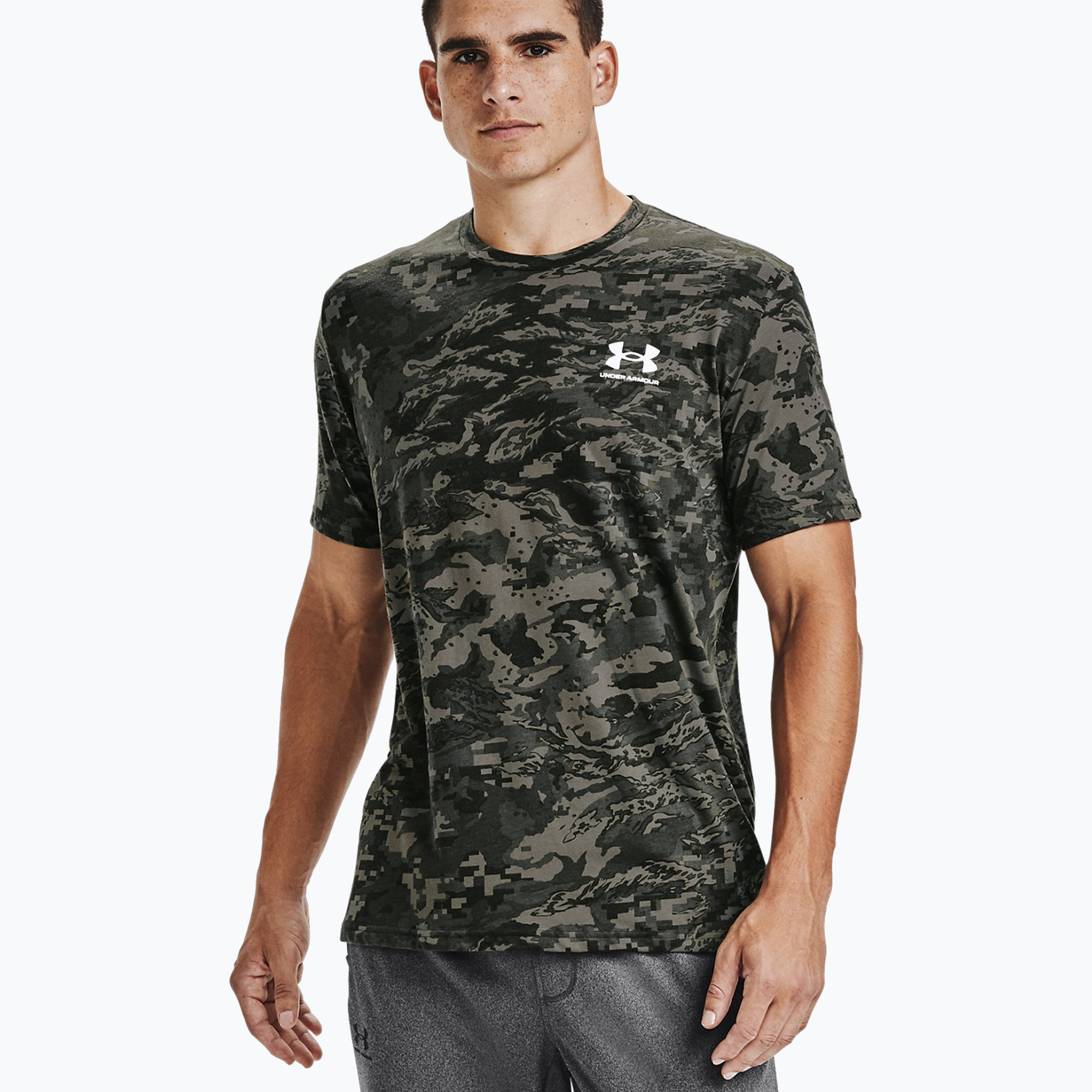 Tricou de antrenament pentru bărbați Under Armour ABC Camo verde 1357727-310