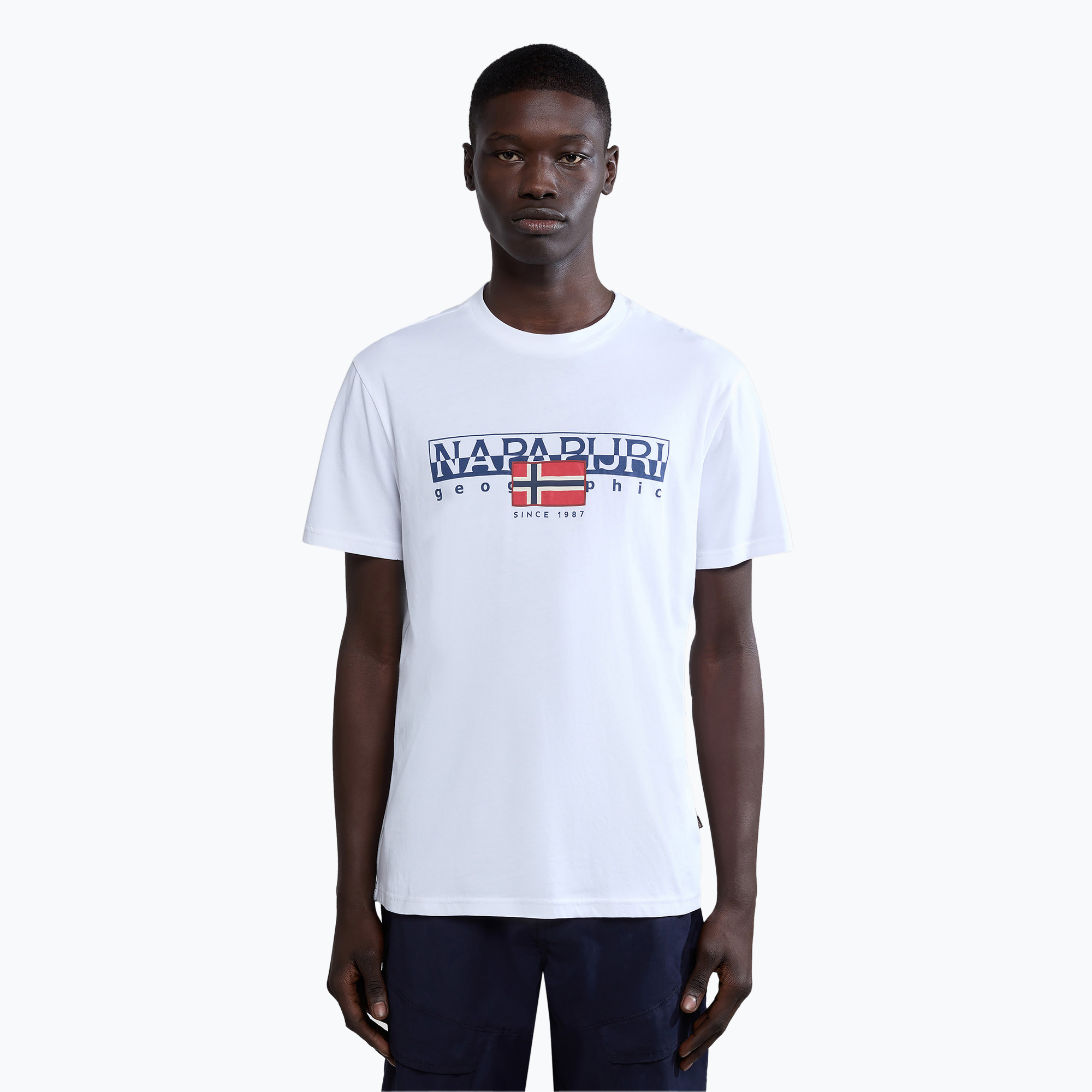 Tricou pentru bărbați Napapijri S-Aylmer brightwhite (S-Aylmer NP0A4HTO0021)