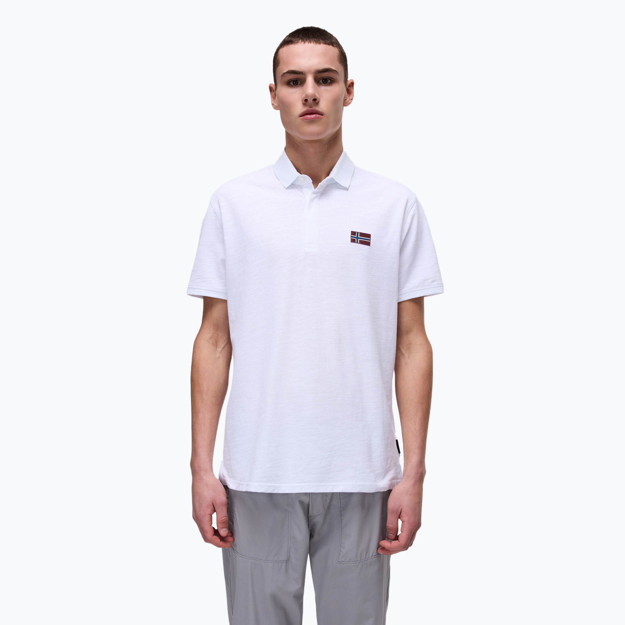 Tricou polo pentru bărbați Napapijri Ebea 2 bright white 002 (Ebea 2 NP0A4HPY-0021)