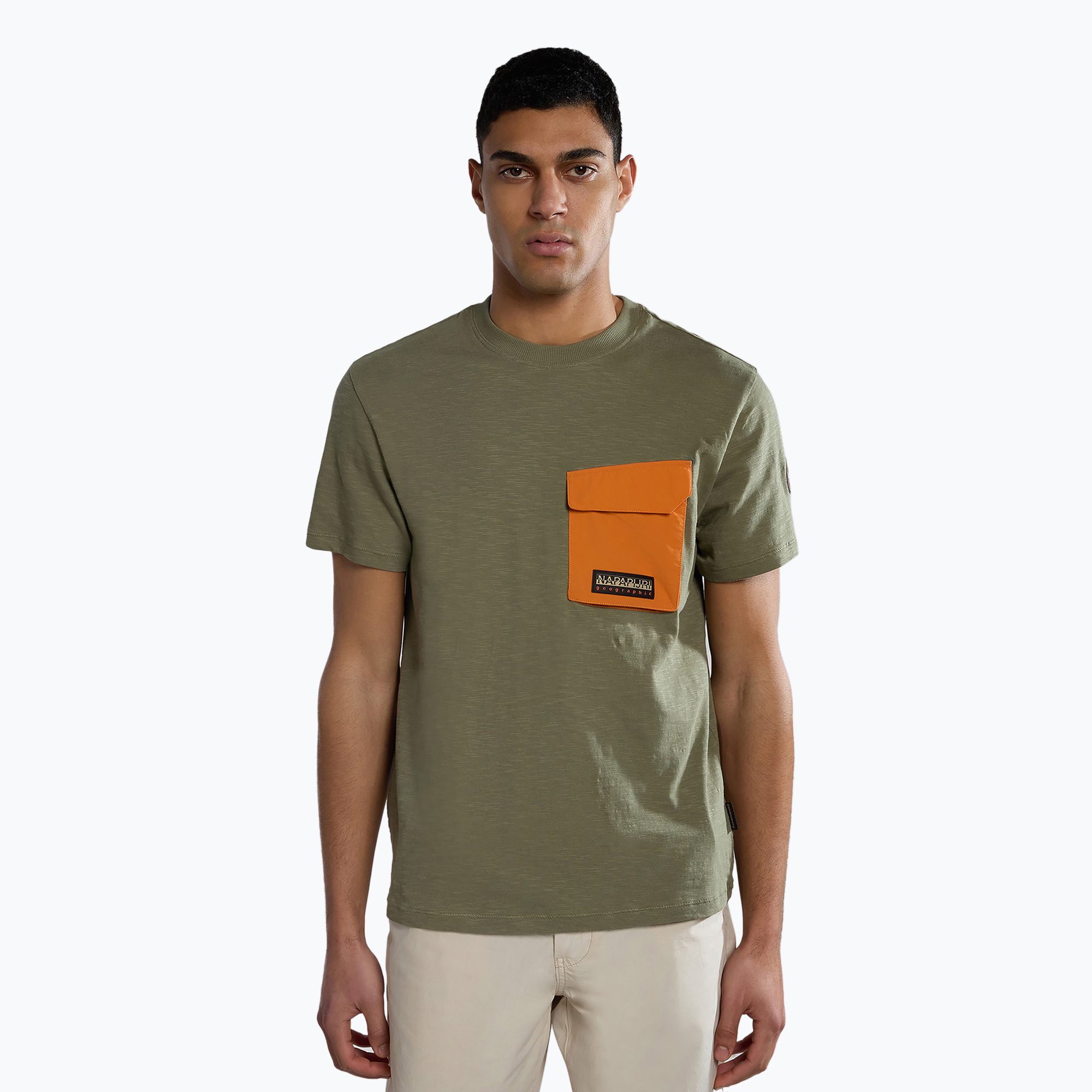 Tricou pentru bărbați Napapijri S-Tepees green lichen (S-Tepees NP0A4HQJGAE1)