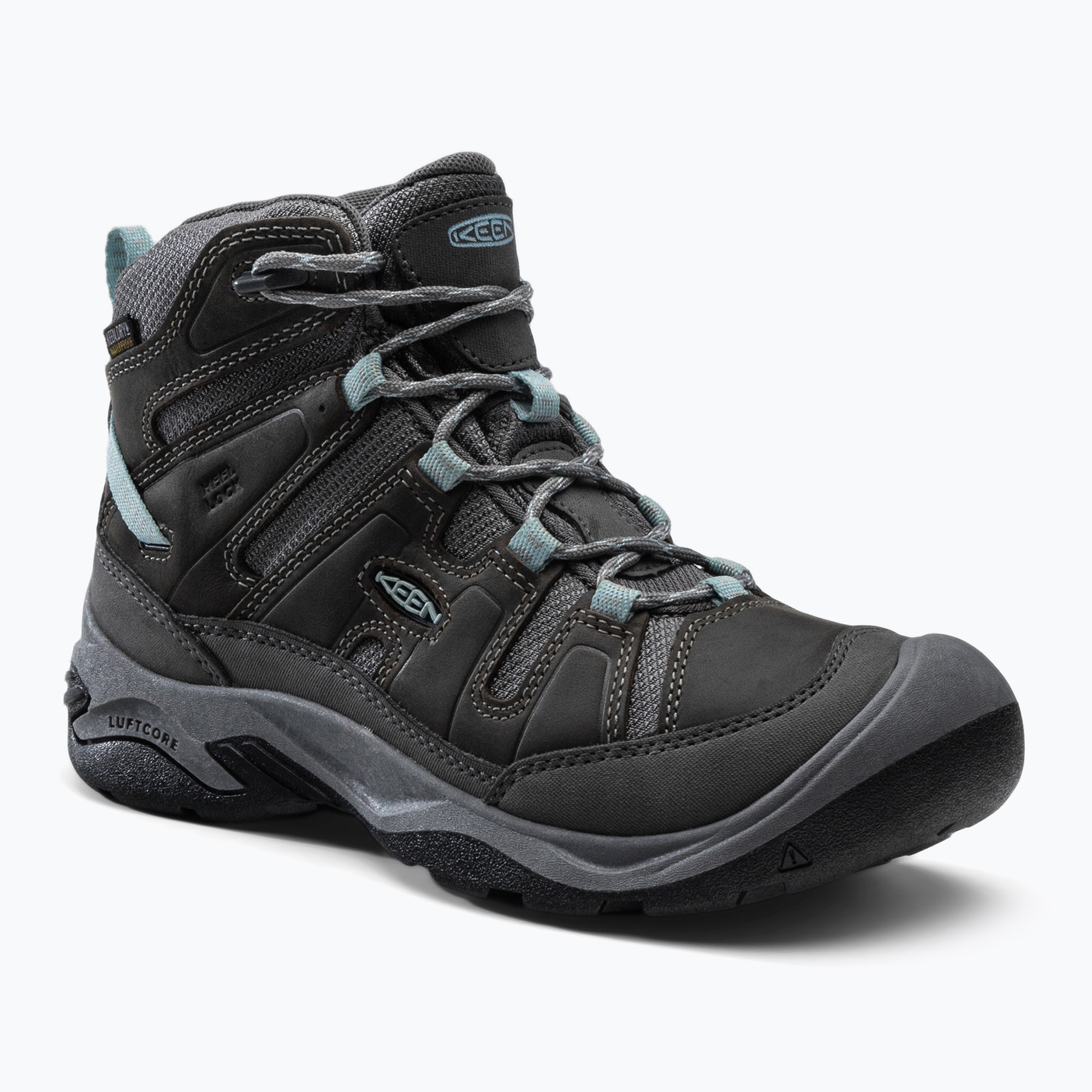 Cizme de trekking pentru femei KEEN Circadia Mid Wp verde-gri 1026763 (Circadia Mid Wp 1026763)