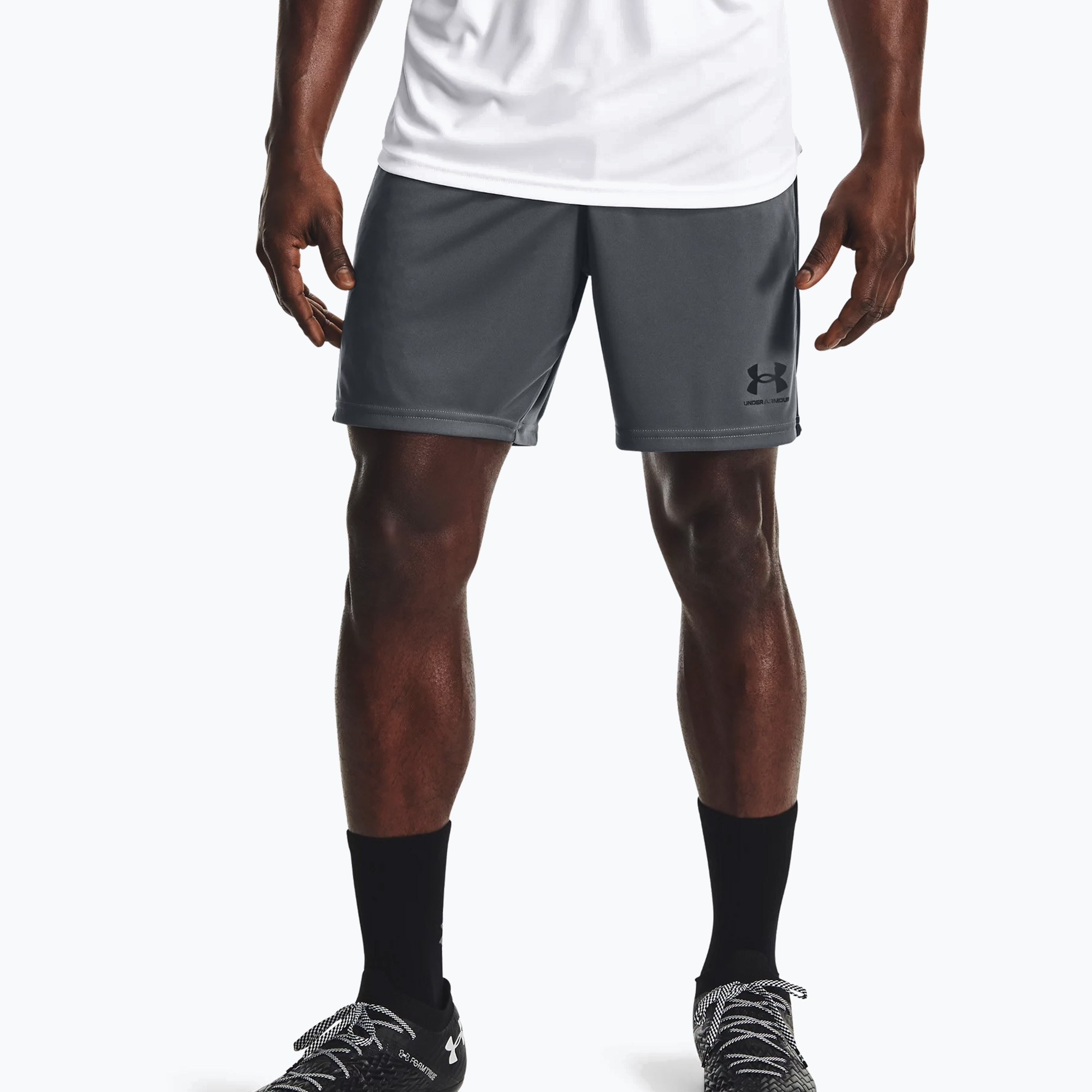Under Armour Challenger Knit gri, pantaloni scurți de fotbal pentru bărbați 1365416