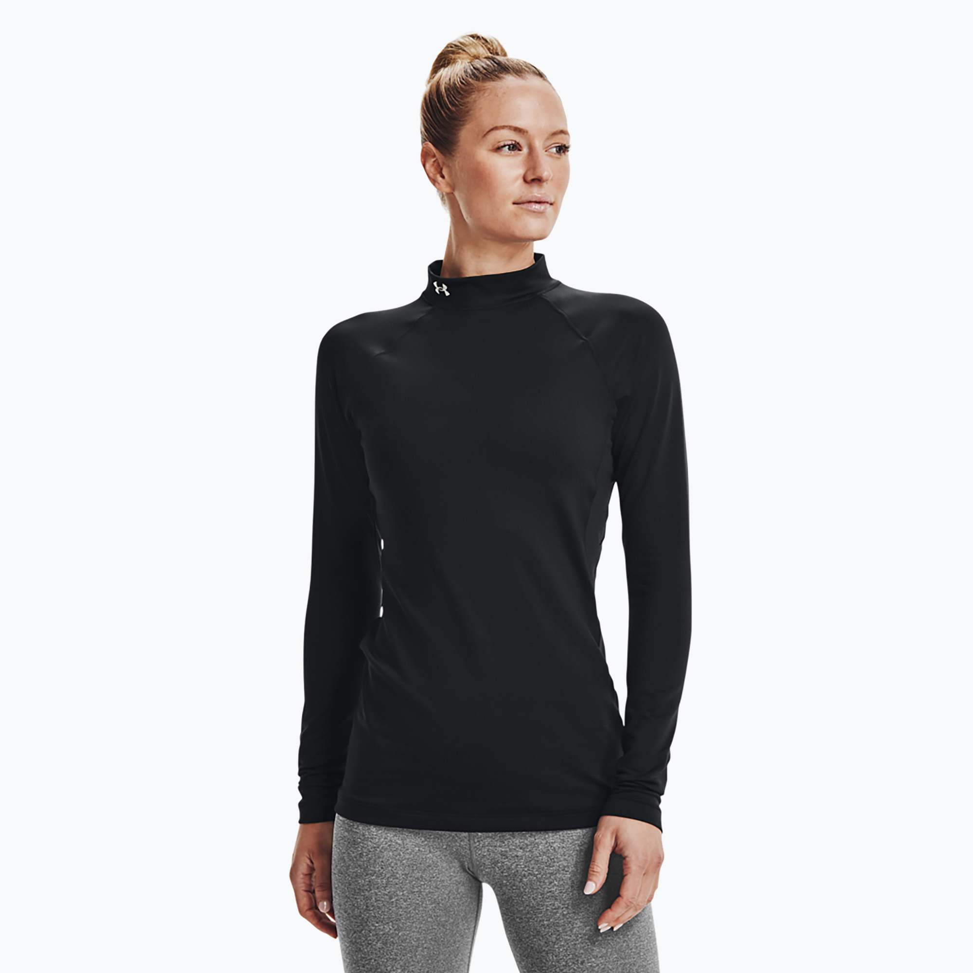 Longsleeve de trekking pentru femei Under Armour Authentics CG Mockneck black/white (Authentics CG Mockneck 1368702-001)