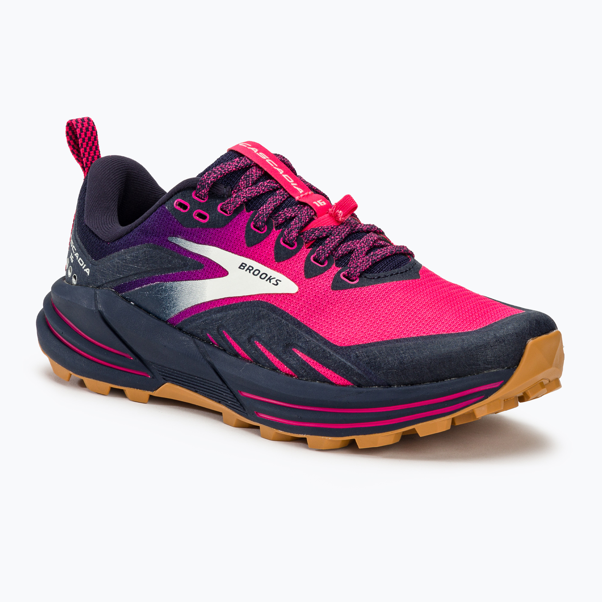 Brooks Cascadia 16 pantofi de alergare pentru femei peacoat/pink/biscuit