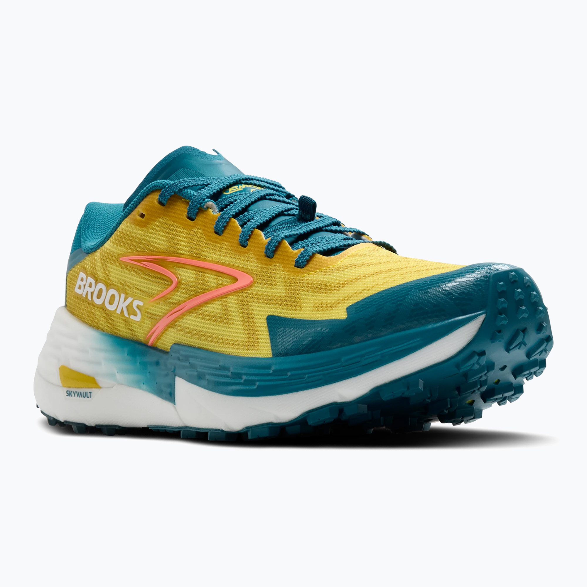 Încălțăminte  de alergare pentru bărbați Brooks Catamount 4 quince/ celestial/neo ember (Catamount 4 1104411D721)