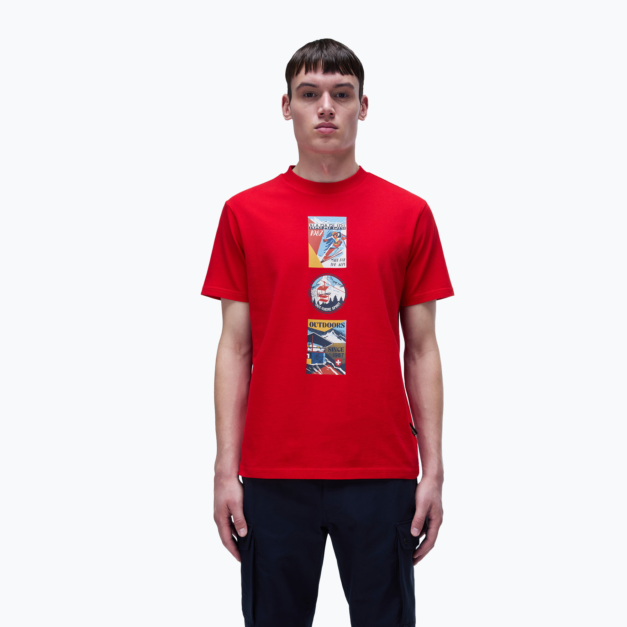 Tricou pentru bărbați Napapijri S-Portalet red goji (S-Portalet NP0A4I3E-R061)