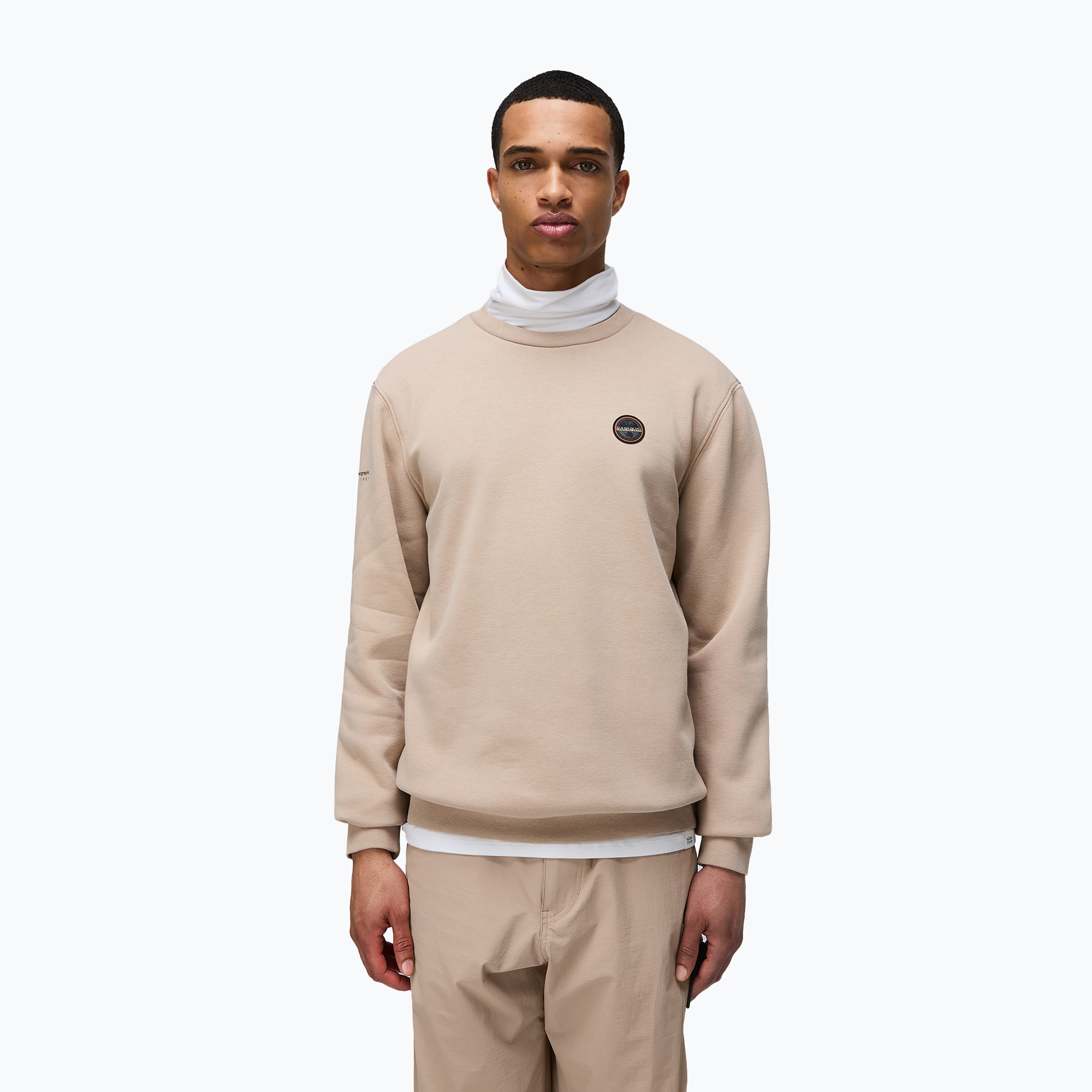 Bluză pentru bărbați Napapijri B-Badge C beige rocky (B-Badge C NP0A4I1CN1I1)