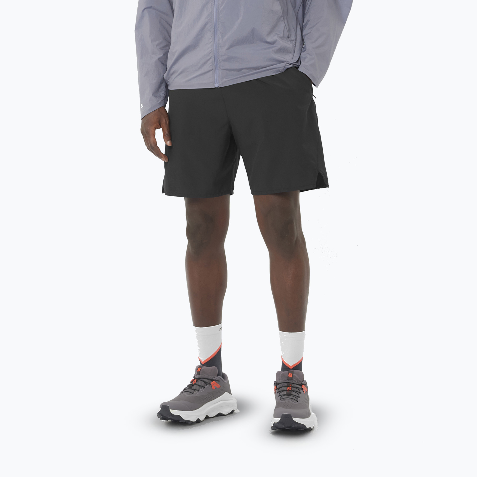 Pantaloni scurți de alergare pentru bărbați Salomon Shakeout Core 2IN1 7" deep black (Shakeout Core 2IN1 7" LC2454100)