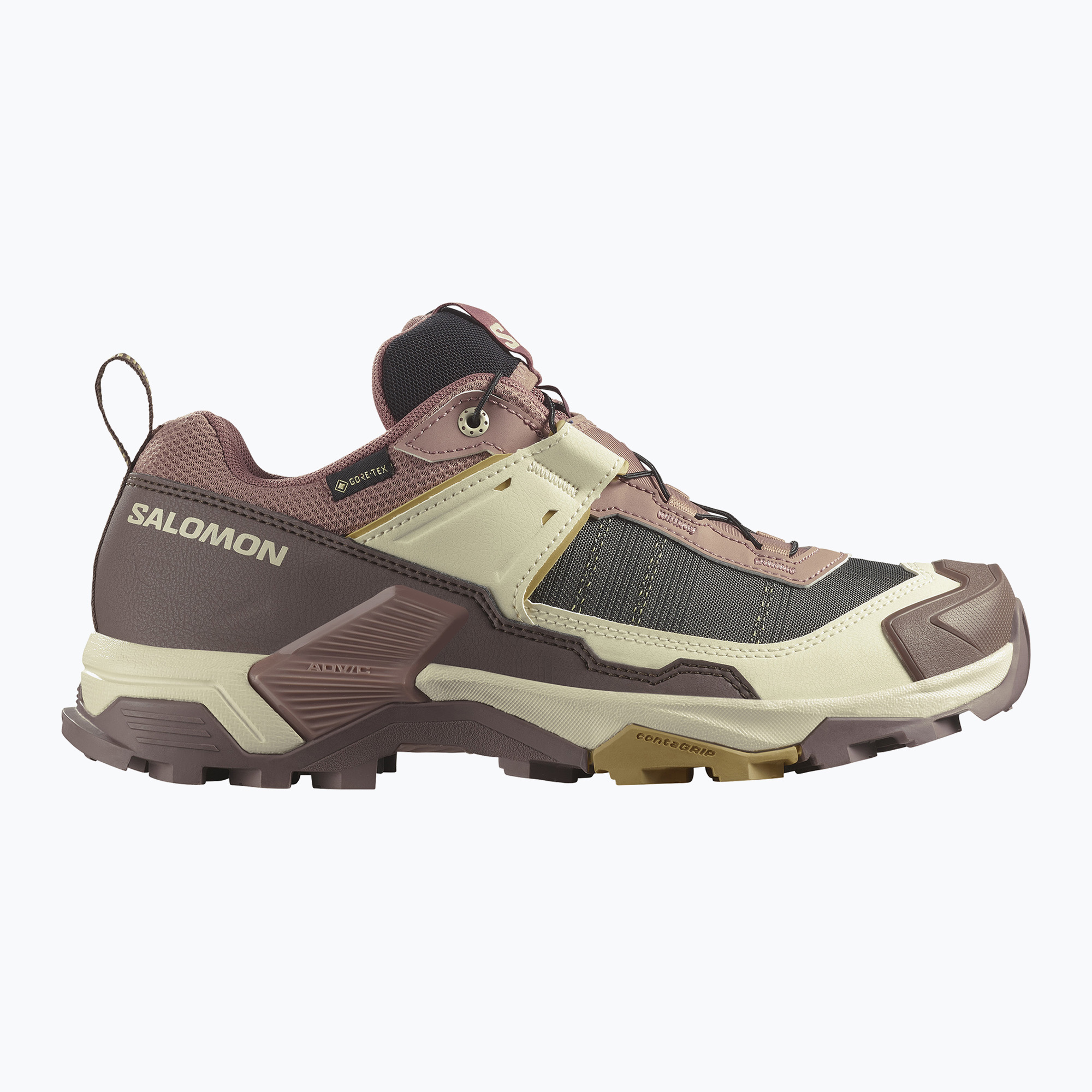 Încălțăminte de trekking pentru femei Salomon X ULTRA 5 GTX burlwood / french roast / rattan (X ULTRA 5 GTX L47726000)