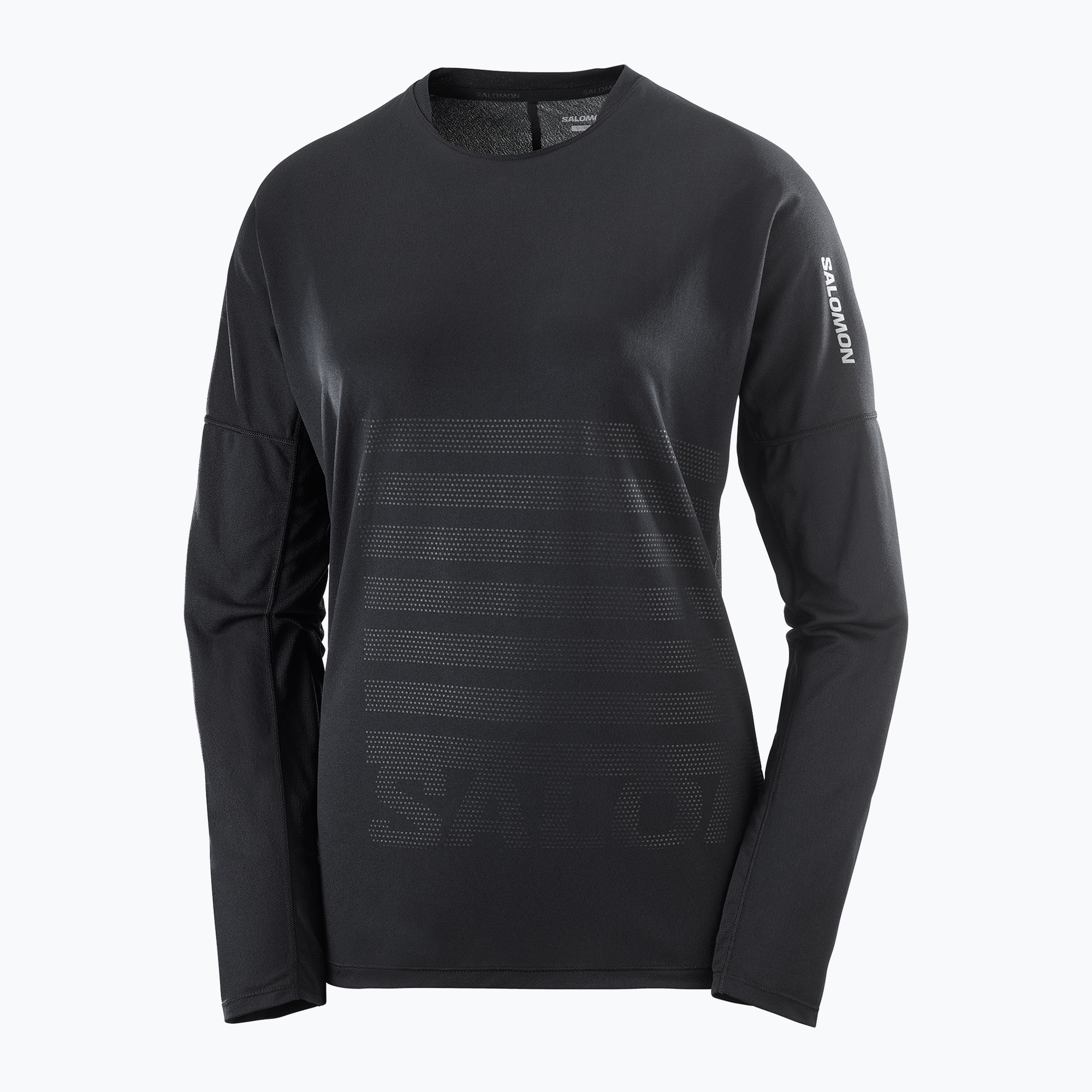Longsleeve de alergare pentru bărbați Salomon Sense Aero Tee GFX deep black/black (Sense Aero Tee GFX LC2694000)