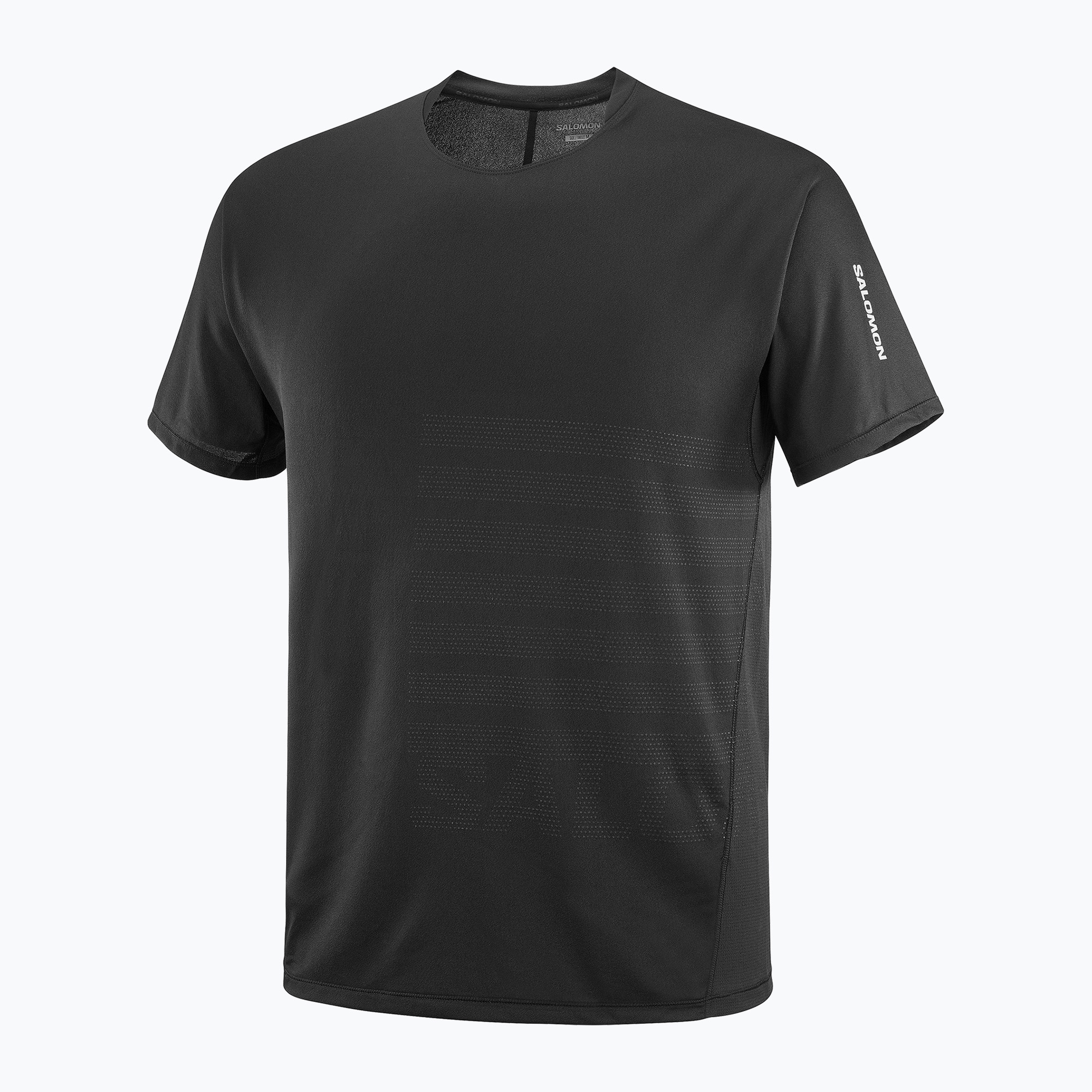 Tricou de alergare pentru bărbați Salomon Sense Aero Tee GFX deep black/black (Sense Aero Tee GFX LC2694300)