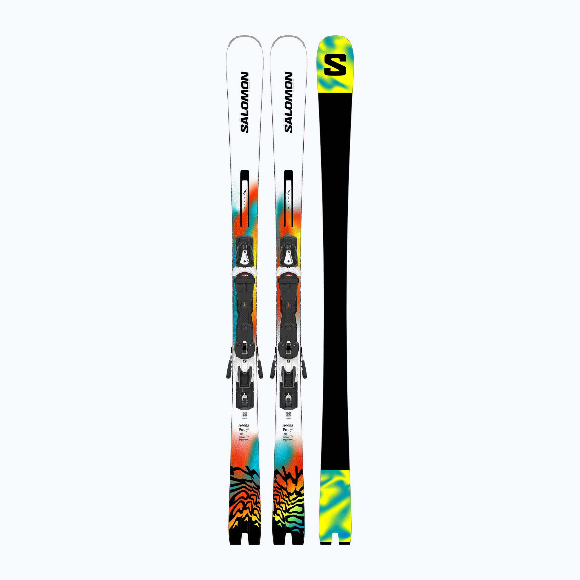 Schiuri de coborâre Salomon E Addikt Pro 76 + wiązania MI12 GW white/turquoise/orange