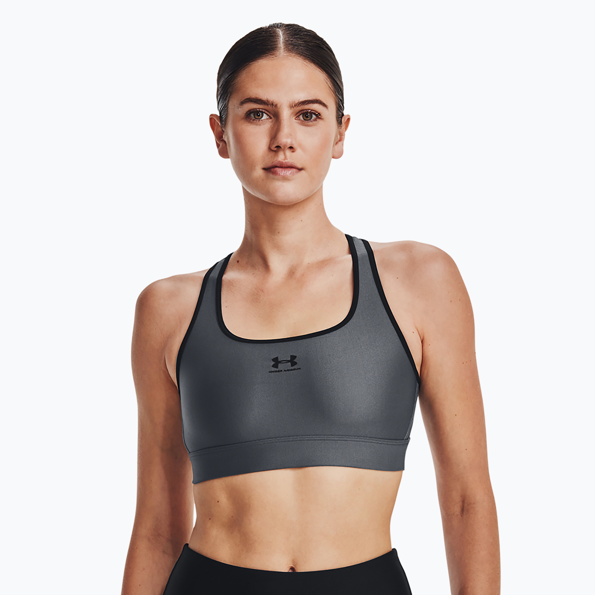 Sutien de antrenament Under Armour Authentics Mid Paddles pitch gray/black/black