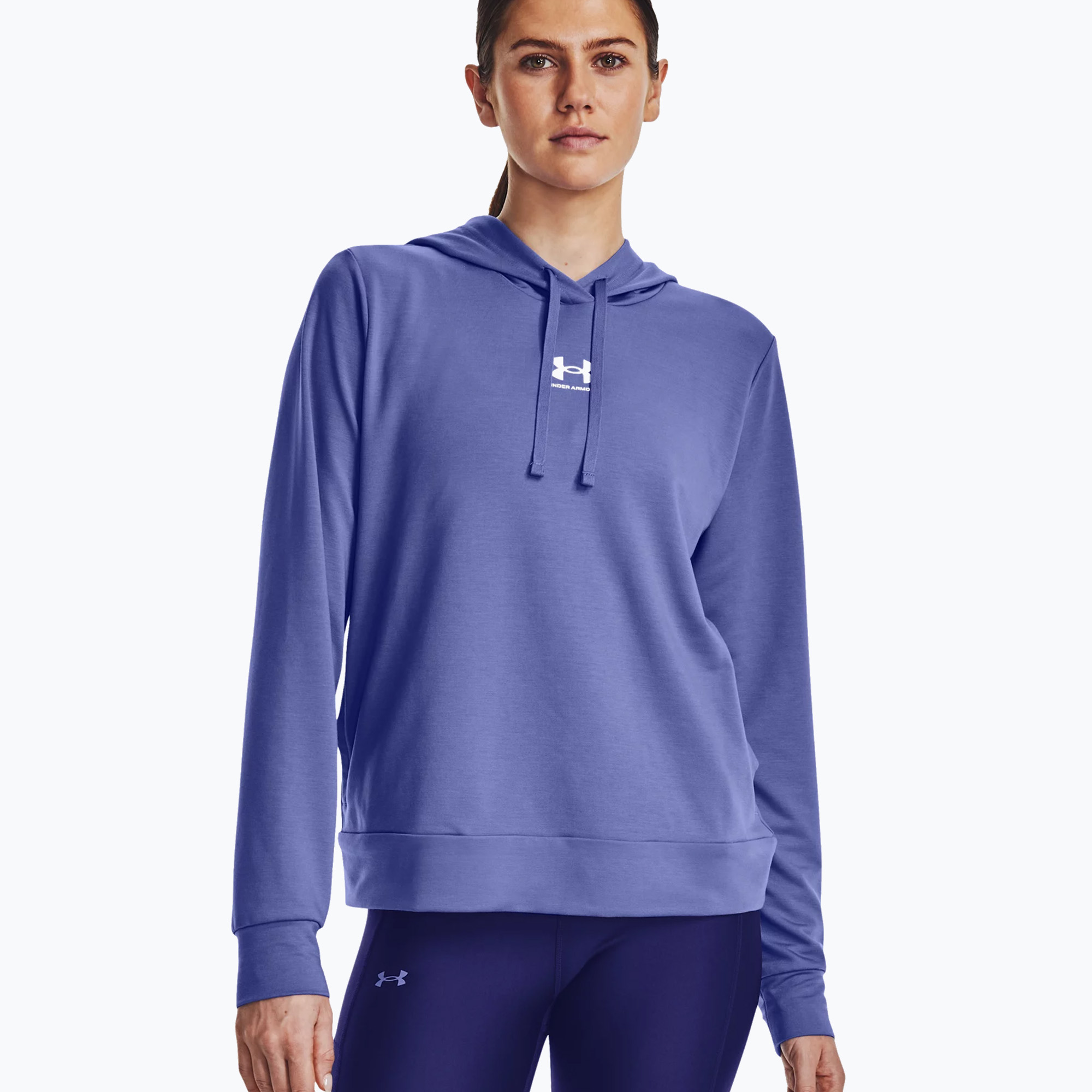 Tricou de antrenament pentru femei Under Armour Rival Terry Hoodie albastru 1369855 (Rival Terry Hoodie 1369855)
