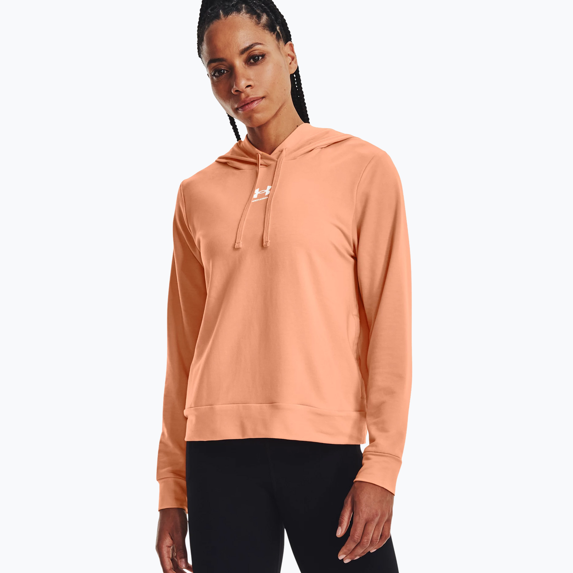 Tricou de antrenament pentru femei Under Armour Rival Terry Hoodie portocaliu 1369855 (Rival Terry Hoodie 1369855)