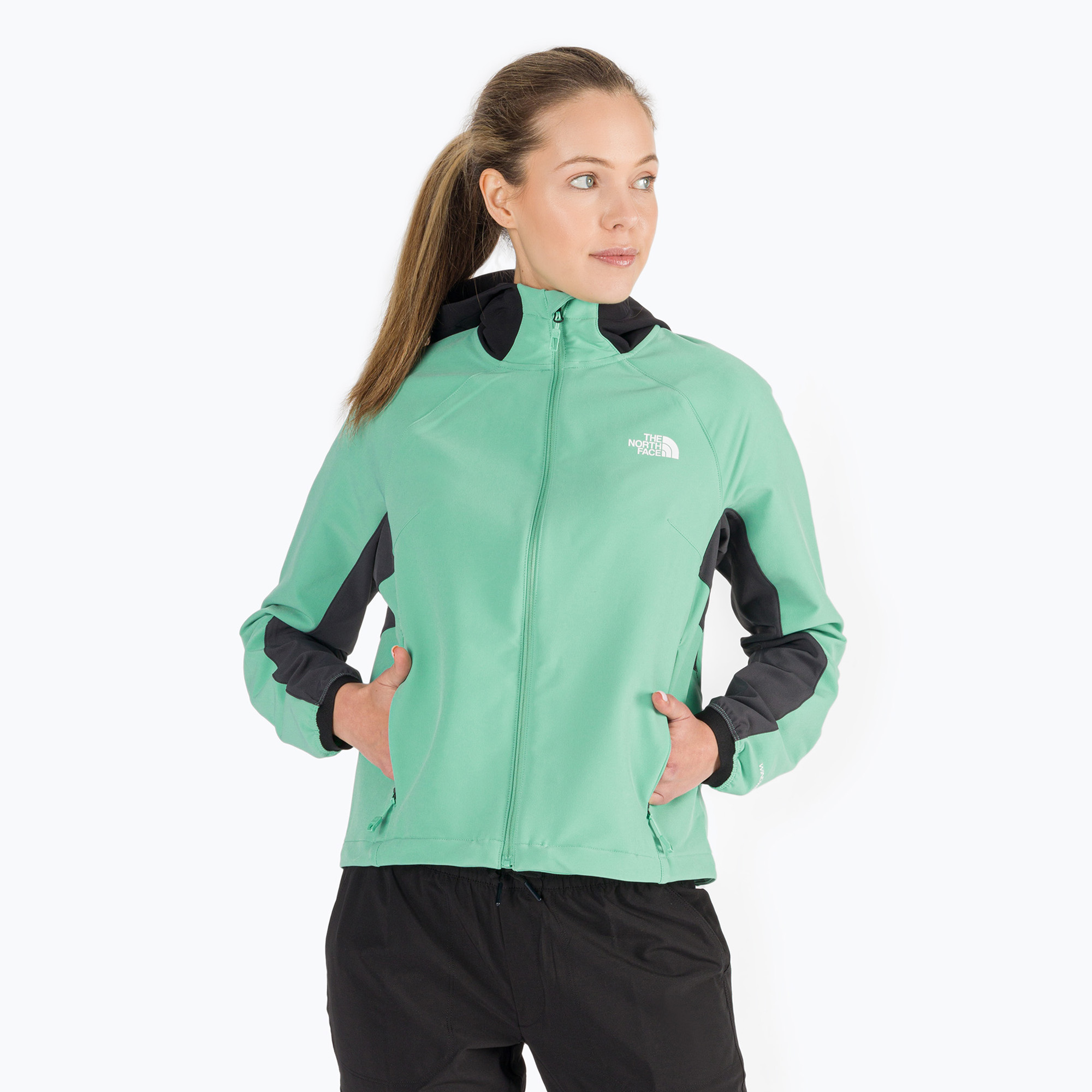 Jachetă softshell pentru femei The North Face AO Softshell Hoodie verde NF0A7ZE990Q1 (AO Softshell Hoodie NF0A7ZE990Q1)
