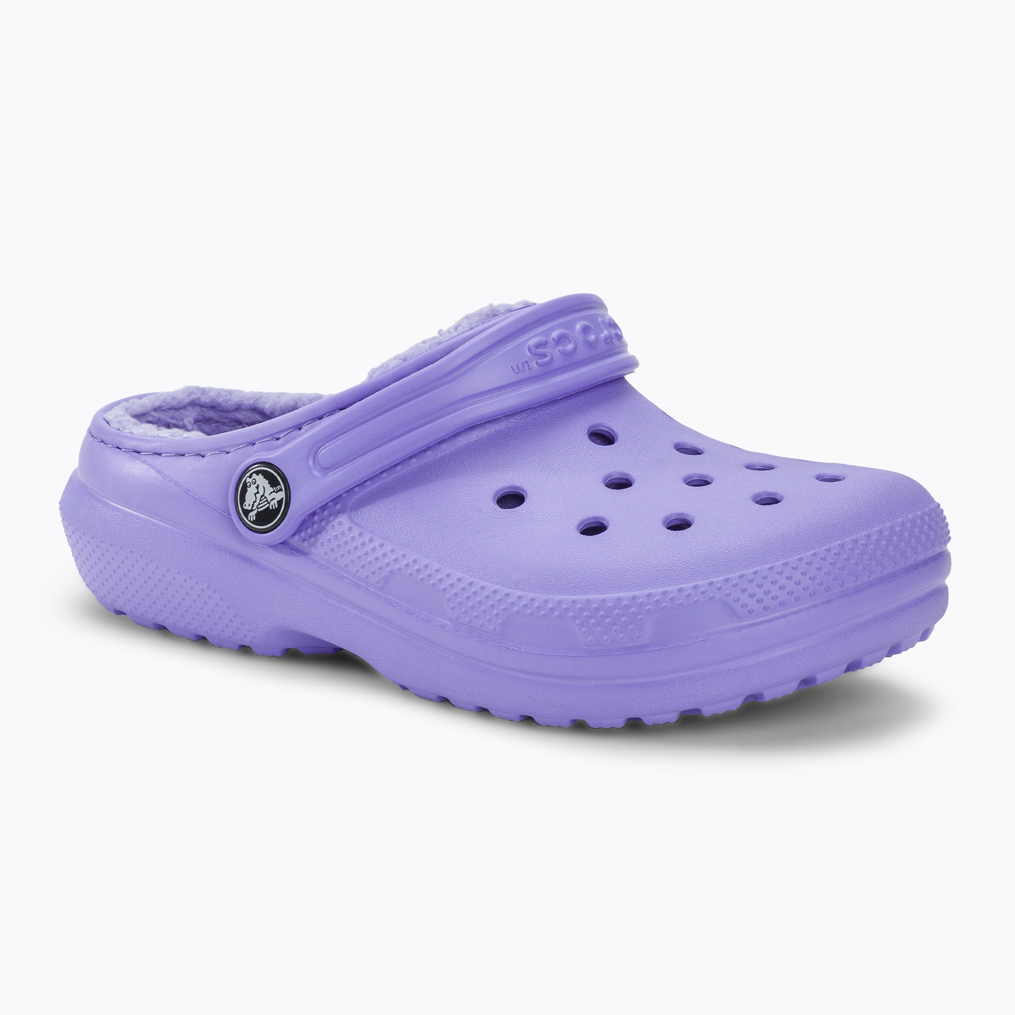 Șlapi pentru copii Crocs Classic Lined digital violet pentru copii (Classic Lined Clog Kids 207010-5PY)
