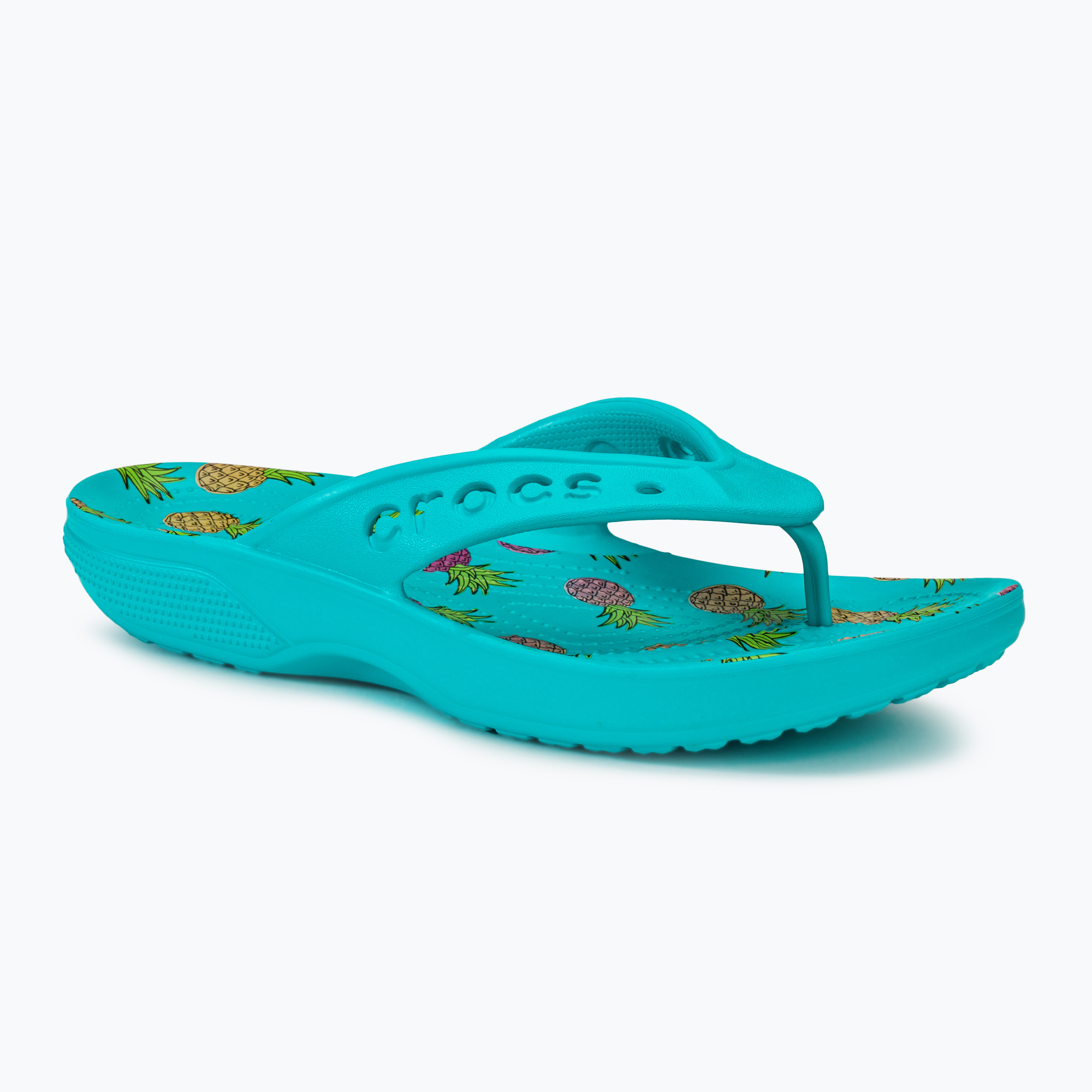 Papuci pentru femei Crocs Baya II Graphic Flip digital aqua/multi (Baya II Graphic Flip 208705-4SM)