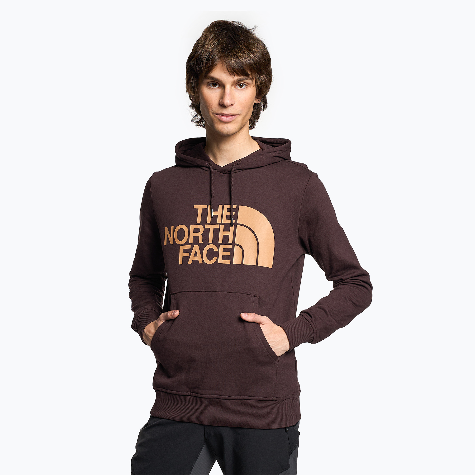 Bărbați The North Face Standard Hoodie cu glugă maro cărbune / unt de migdale sweatshirt (Standard Hoodie NF0A3XYDKOT1)