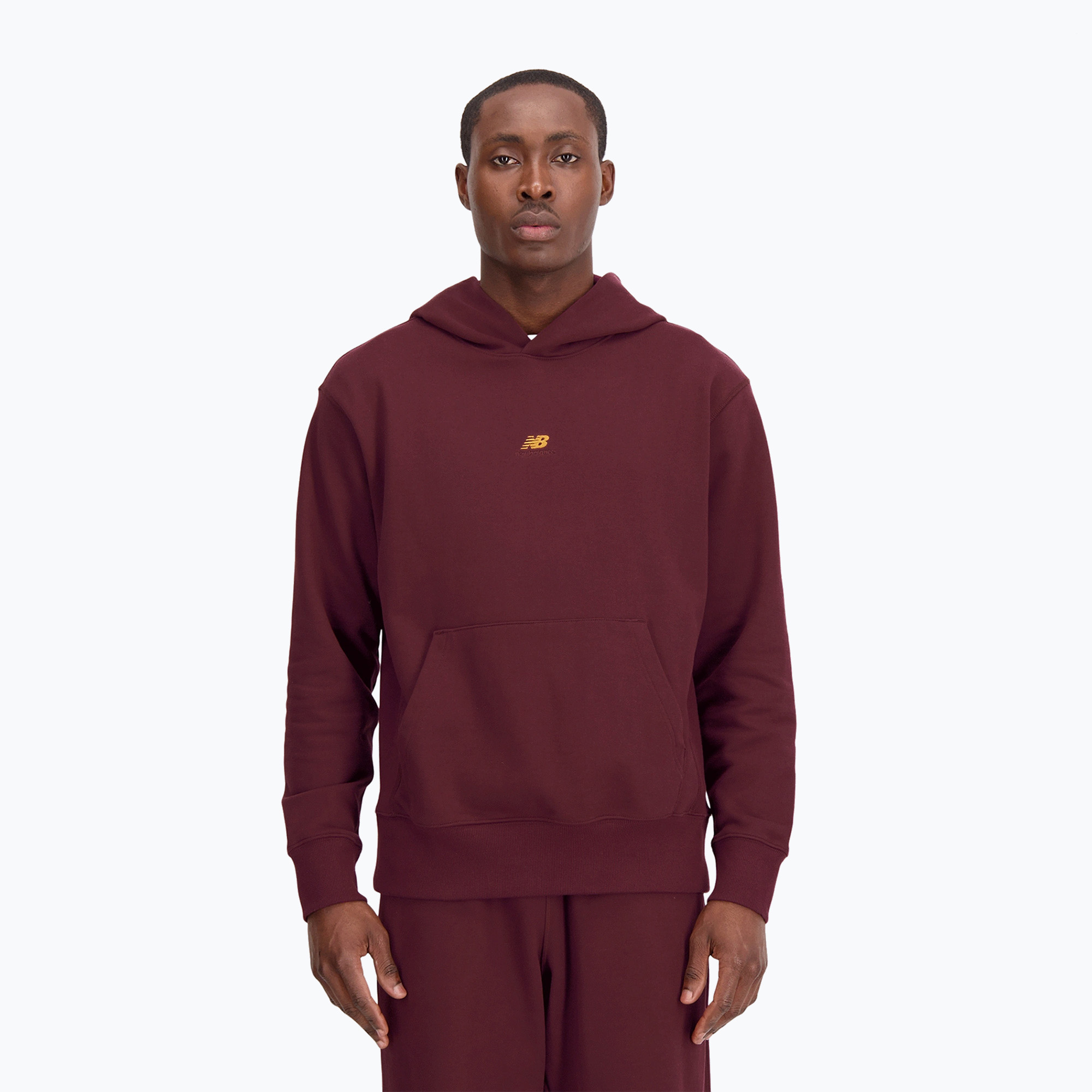 Bluză pentru bărbați New Balance Athletics Remastered Graphic French Terry burgundy (Athletics Remastered Graphic French Terry Hoodie MT31502NBY)