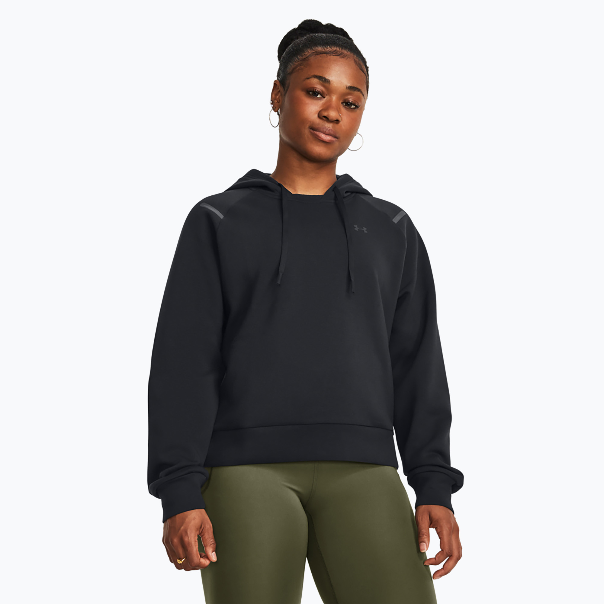 Hanorac cu glugă Under Armour Fleece pentru femei negru/negru (Fleece Hoodie 1379843)