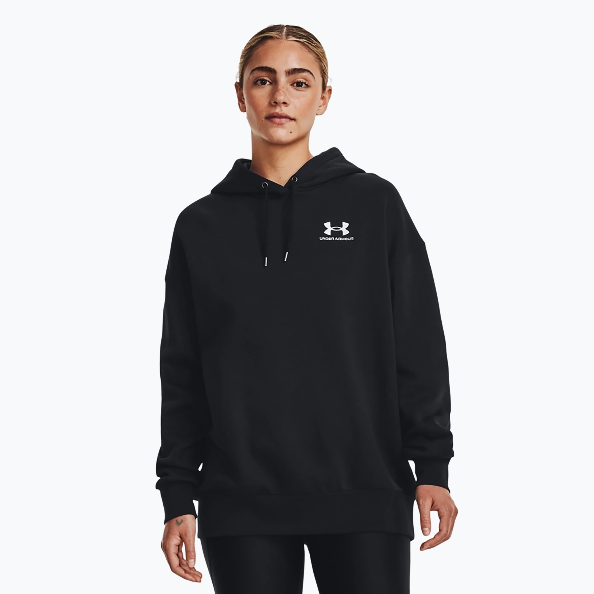 Hanorac pentru femei Under Armour Icon Fleece Hoodie black/white (Icon Fleece Hoodie 1379495-001)