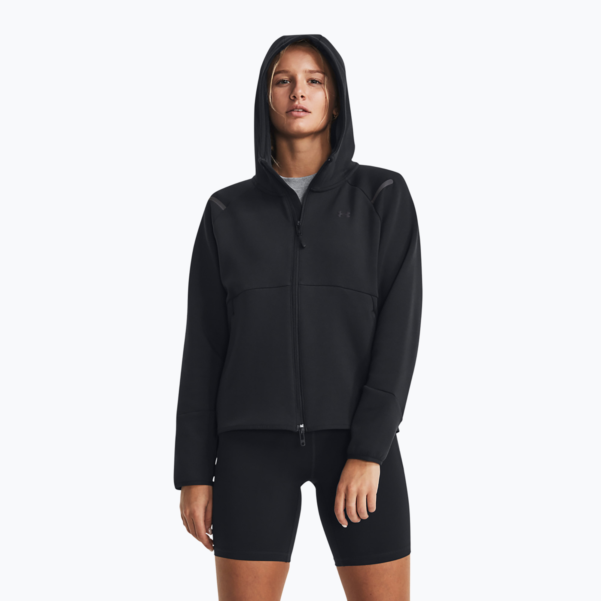 Bluză pentru femei Under Armour Unstoppable Fleece FZ black/black (Unstoppable Fleece FZ 1379842-001)