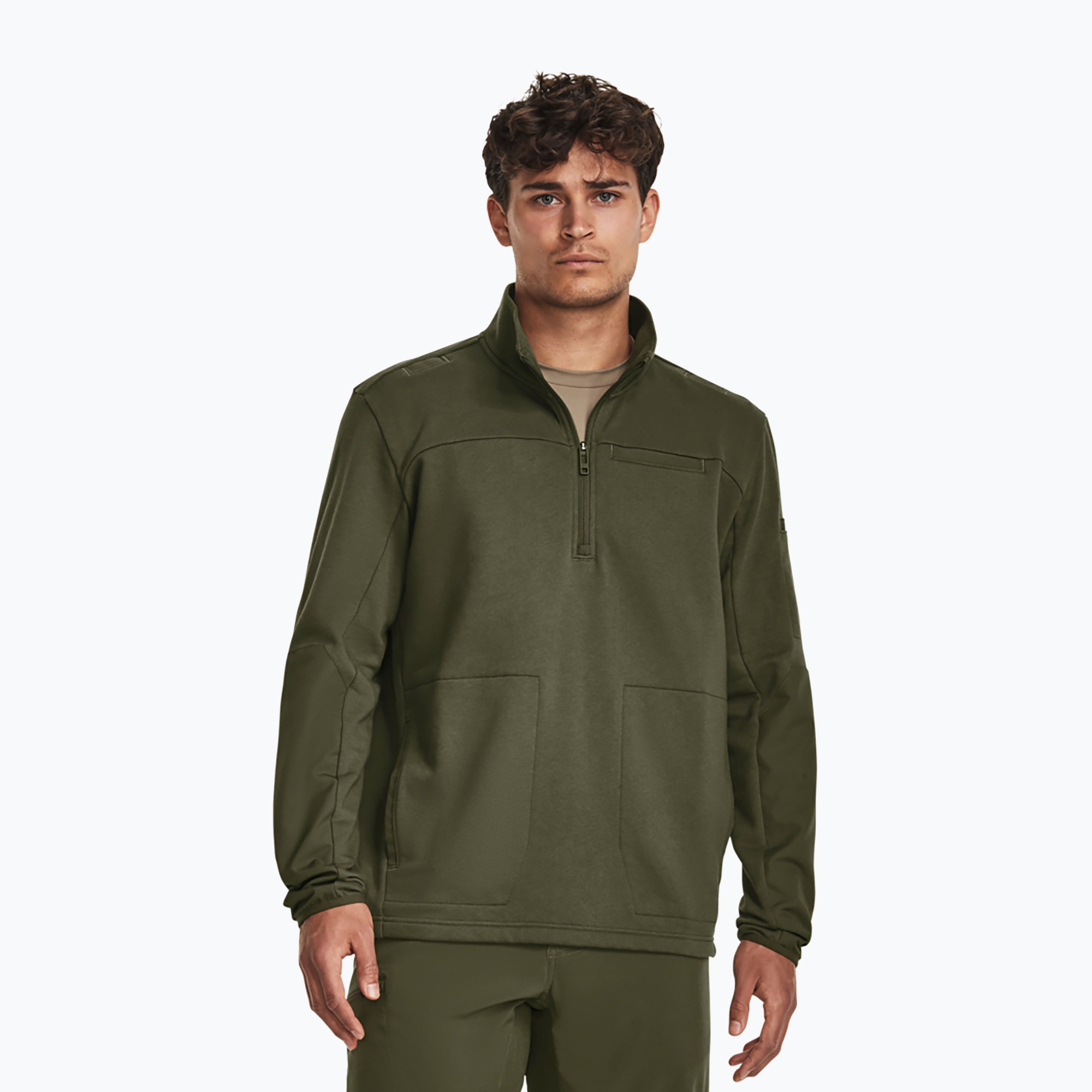 Bluză pentru bărbați Under Armour Tactical Rival Job Fleece 1/4 Zip marine od green (Tactical Rival Job Fleece 1/4 Zip 1379203-390)