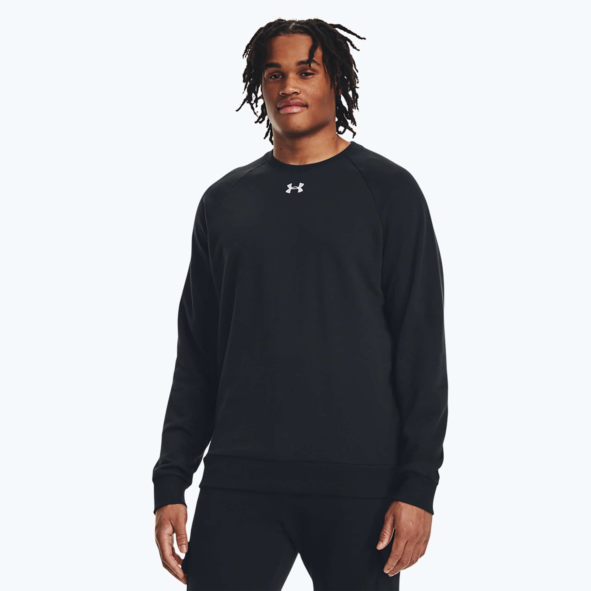Bluză pentru bărbați Under Armour Rival Fleece Crew black/white (Rival Fleece Crew 1379755-001)