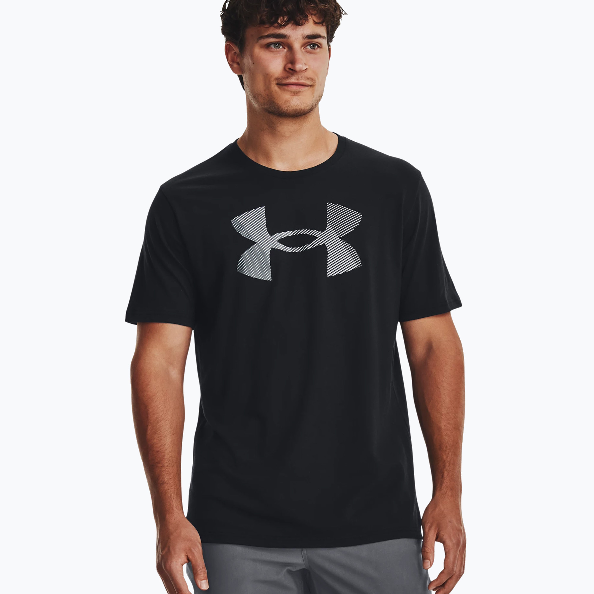 Tricou Under Armour Big Logo Fill pentru bărbați, negru/gri/galben/halo gri (Big Logo Fill 1379451-001)