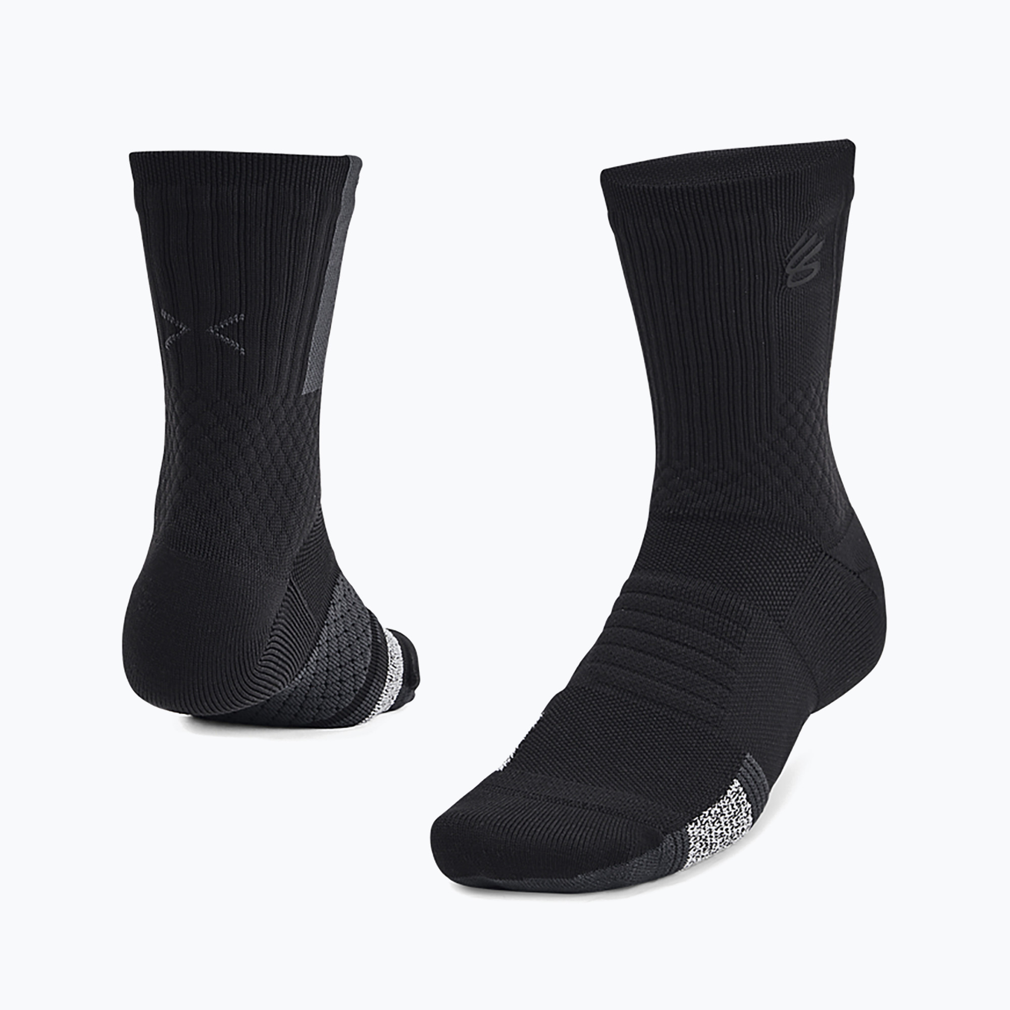 Șosete pentru bărbați Under Armour Curry AD Playmaker 1P Mid black/anthracite/black (Curry AD Playmaker 1P Mid 1376231-002)