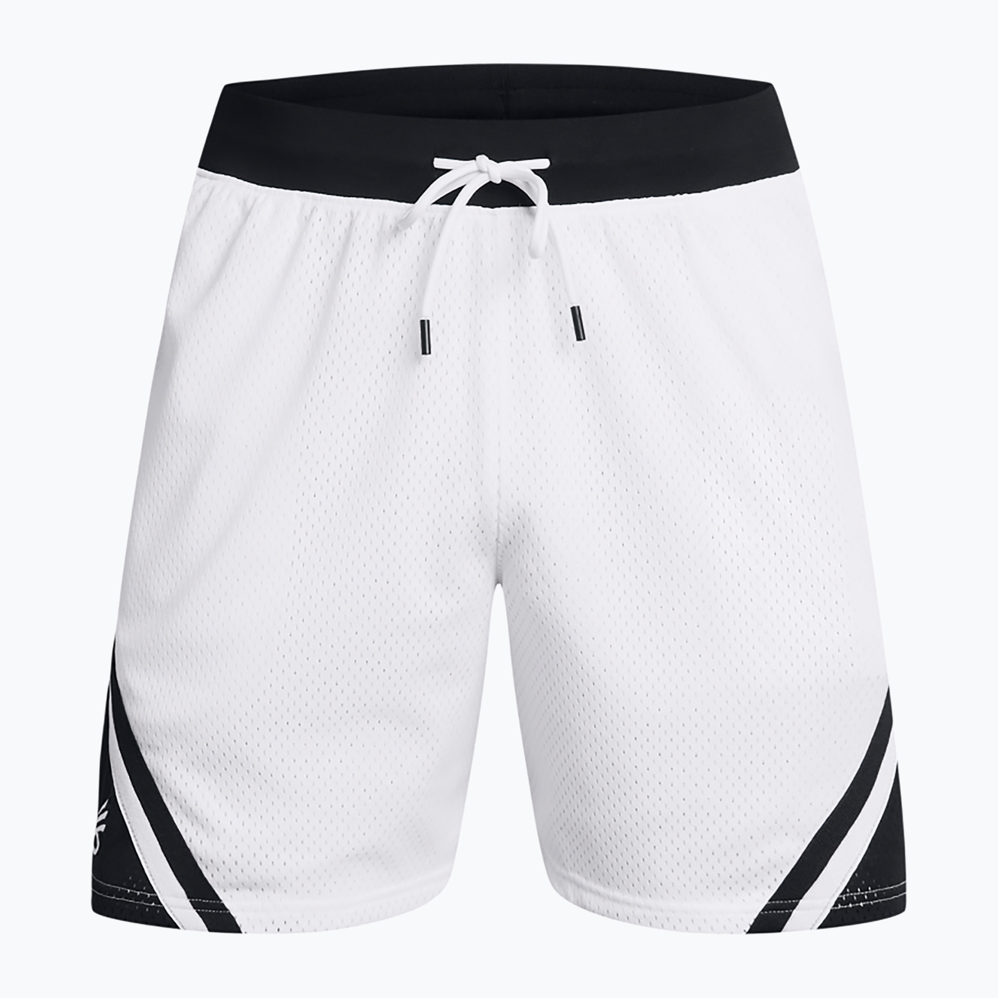 Pantaloni scurți de baschet pentru bărbați Under Armour Curry Mesh Short 4 white/black/white (Curry Mesh Short 4 1384470-100)