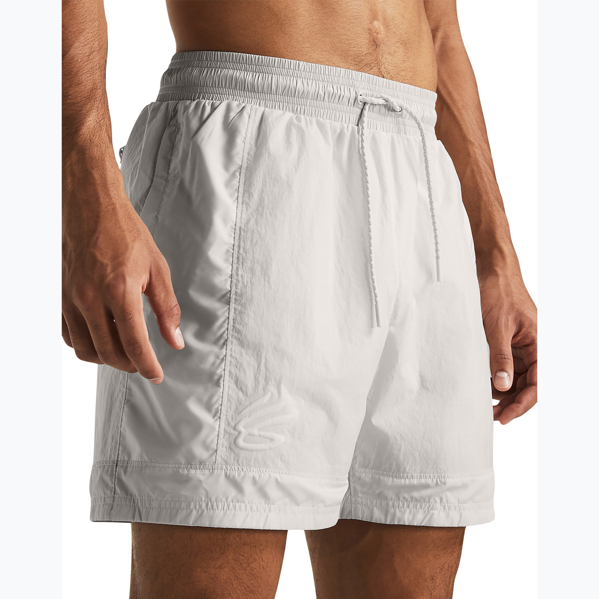 Pantaloni scurți de baschet pentru bărbați Under Armour Curry Woen Short white clay/white clay/white clay (Curry Woen Short 1383373)