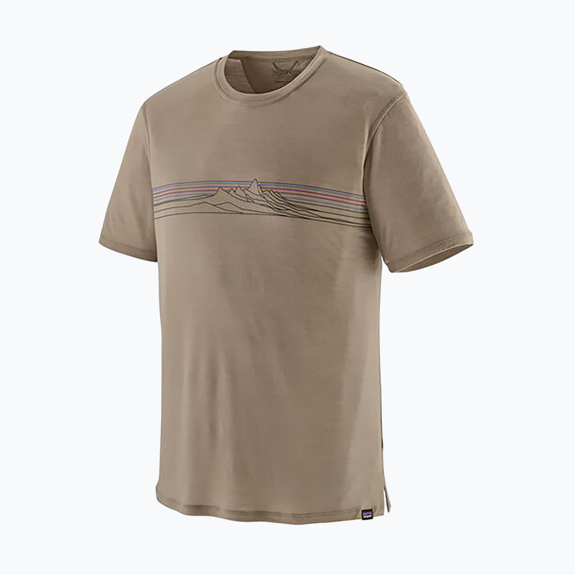 Tricou pentru bărbați  Patagonia Cap Cool Merino Blend Graphic Shirt strata stripe/seabird grey (Cap Cool Merino Blend Graphic Shirt 44590)