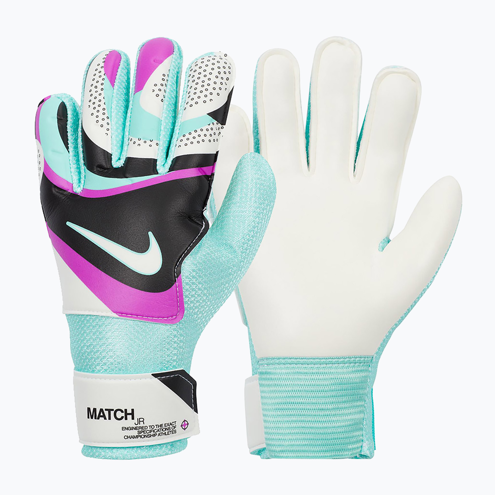 Mănuși de portar pentru copii Nike Match negru/ turcoaz iridescent/fucsia aprins