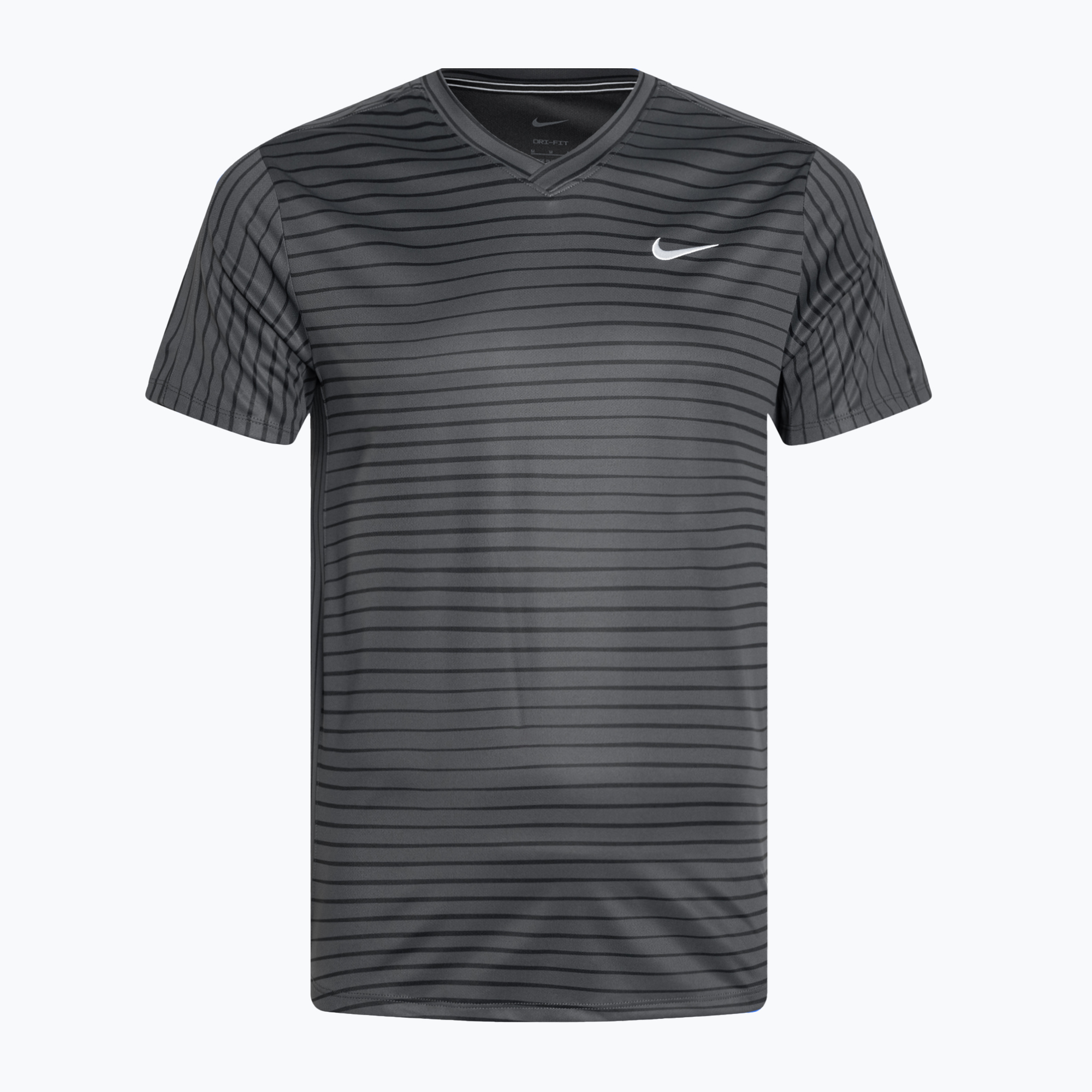 Tricou de tenis pentru bărbați Nike Court Dri-Fit Top Noutate pentru bărbați, antracit/alb (Court Dri-Fit Top Novelty FD5390)