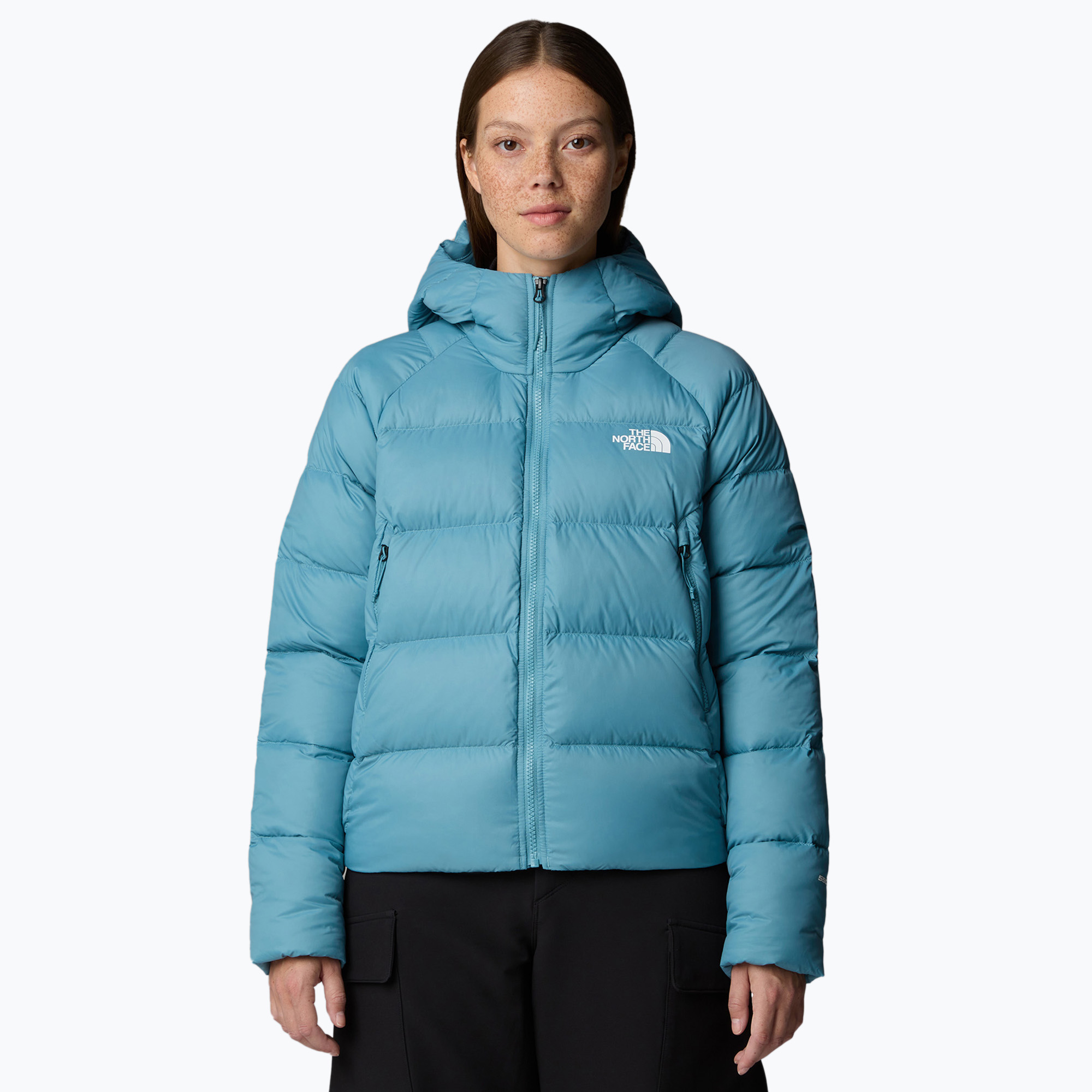 Geacă cu puf pentru femei The North Face Hyalite Down Hoodie algae blue (Hyalite Down Hoodie NF0A3Y4R1OM)