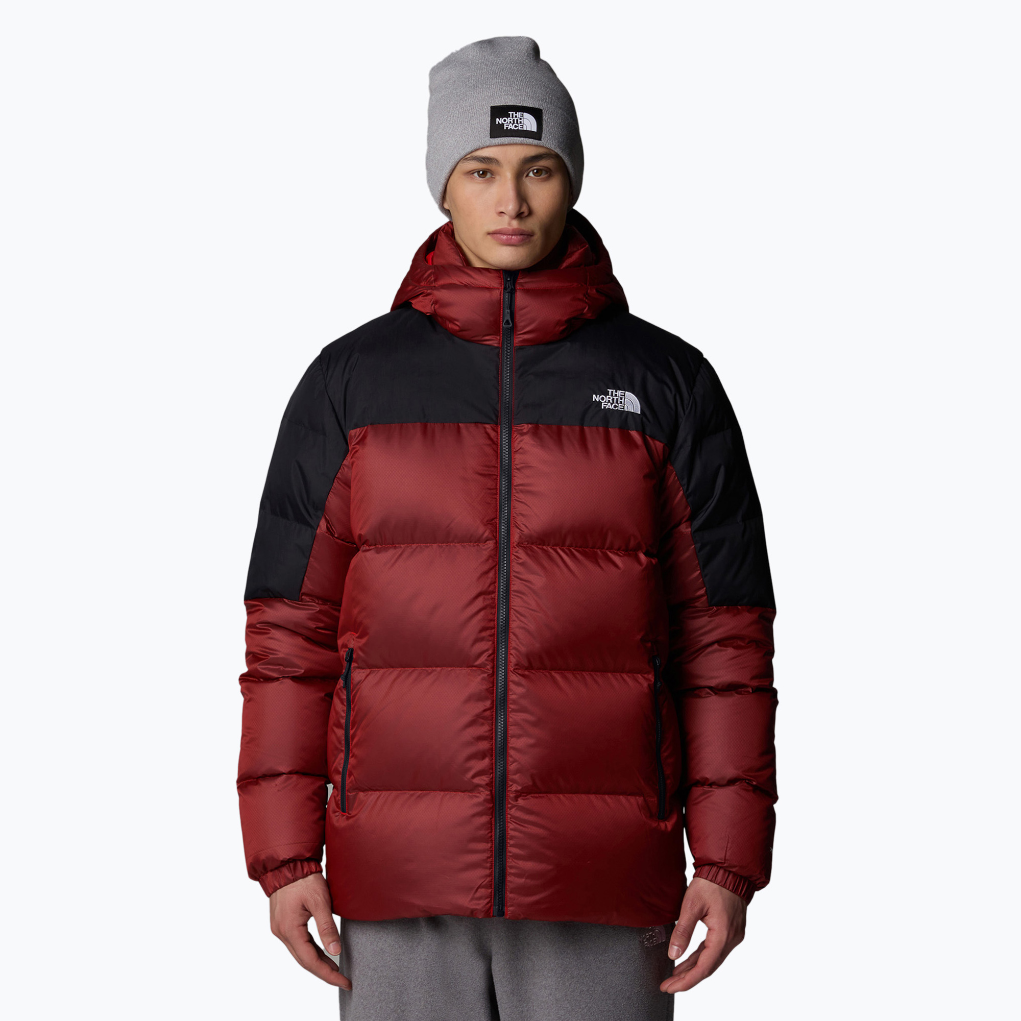 Geacă cu puf pentru bărbați The North Face Diablo Down 2.0 Hoodie high risk red/black heather (Diablo Down 2.0 Hoodie NF0A899290O1)
