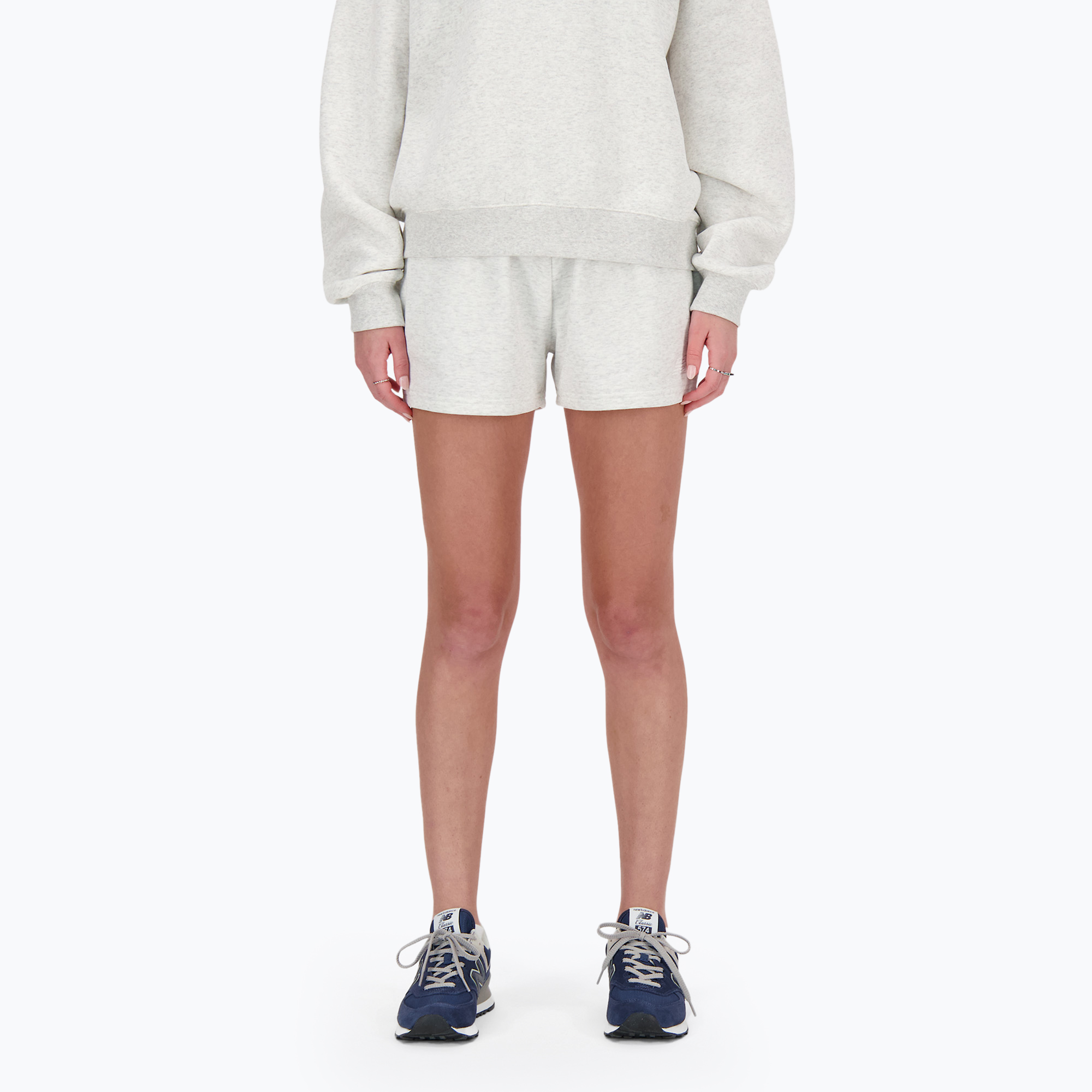 Pantaloni scurți pentru femei New Balance French Terry ash heather