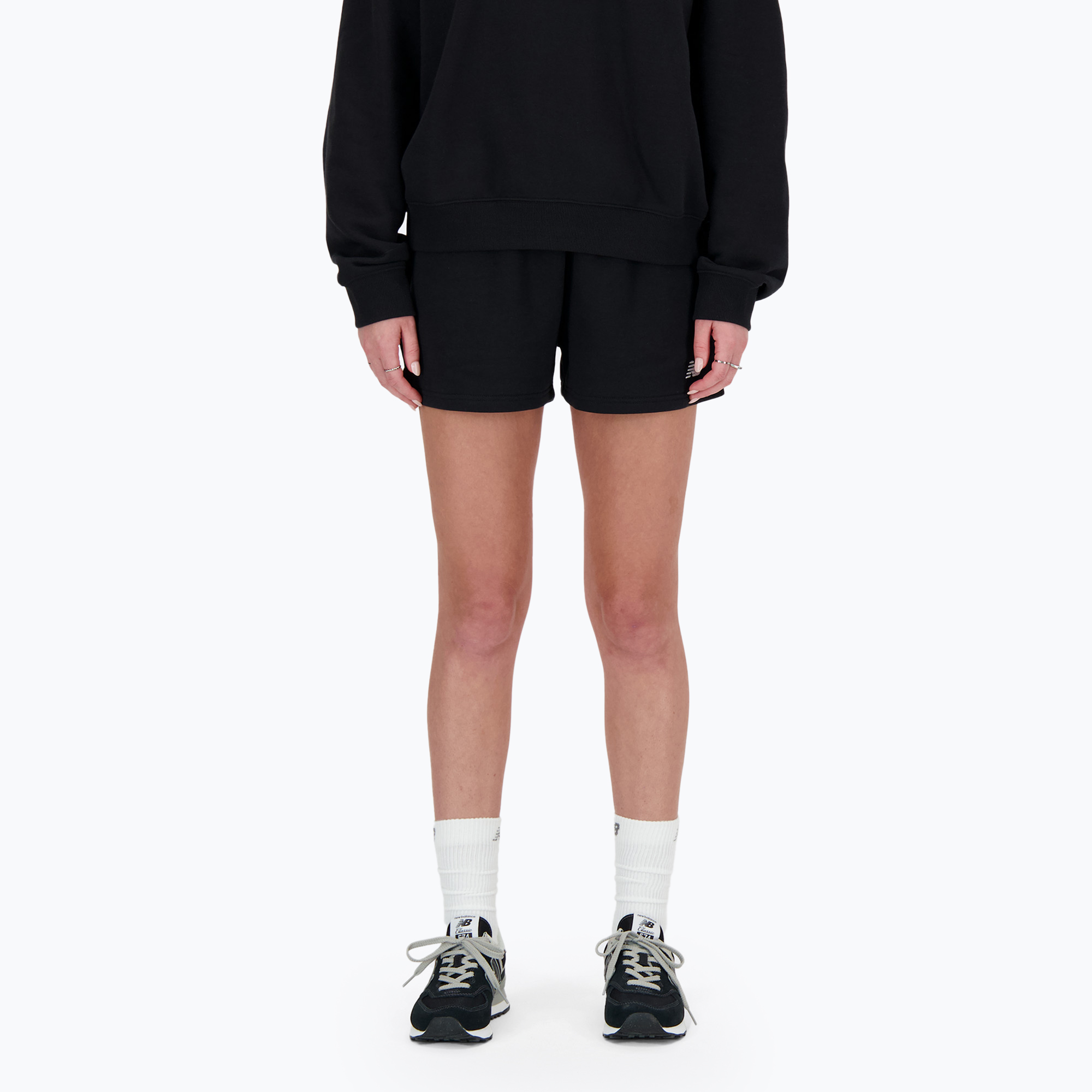 Pantaloni scurți pentru femei New Balance French Terry Short black (French Terry WS41500BK)