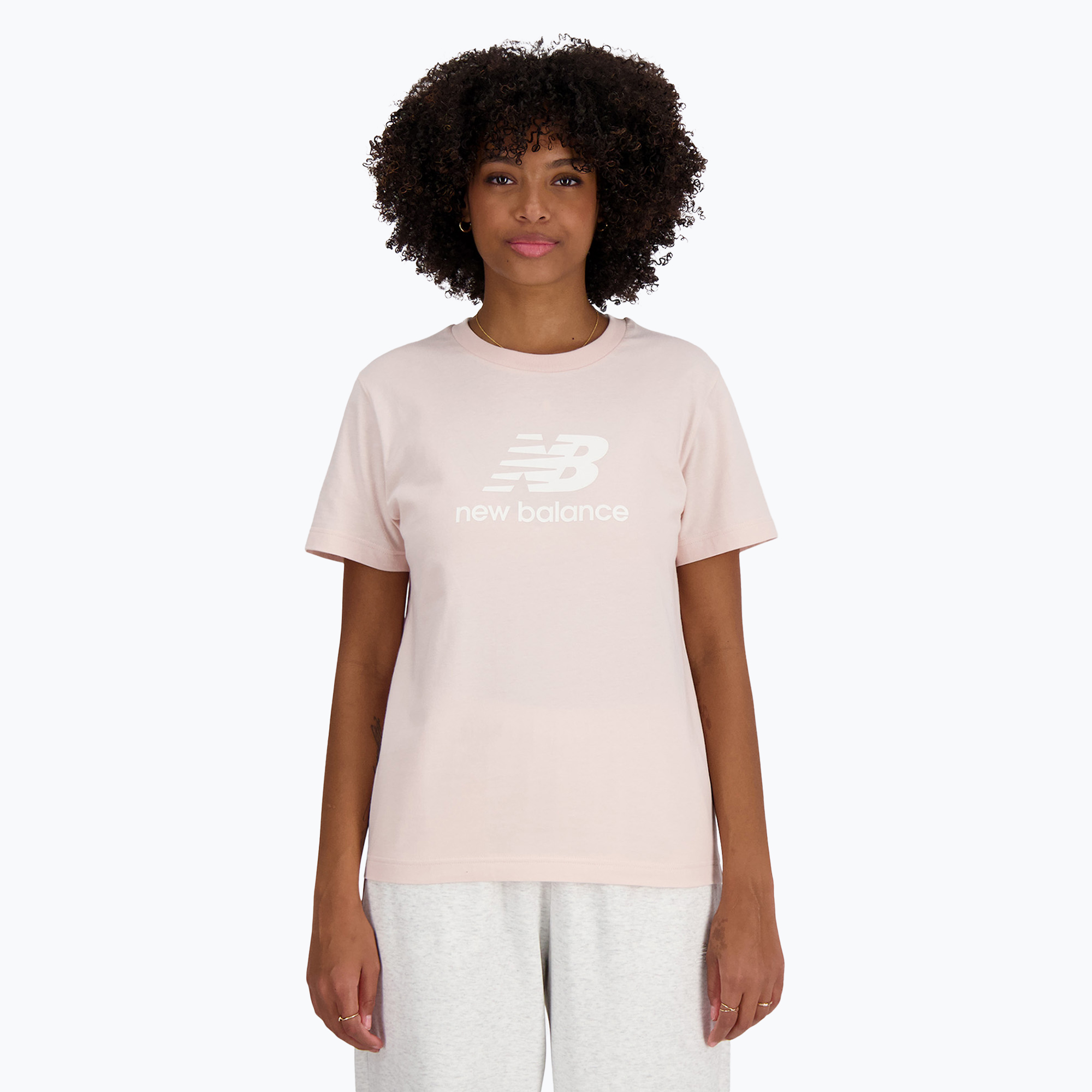 Tricou pentru femei New Balance Jersey Stacked Logo T-Shirt quartzpi (Jersey Stacked Logo T-Shirt WT41502OUK)