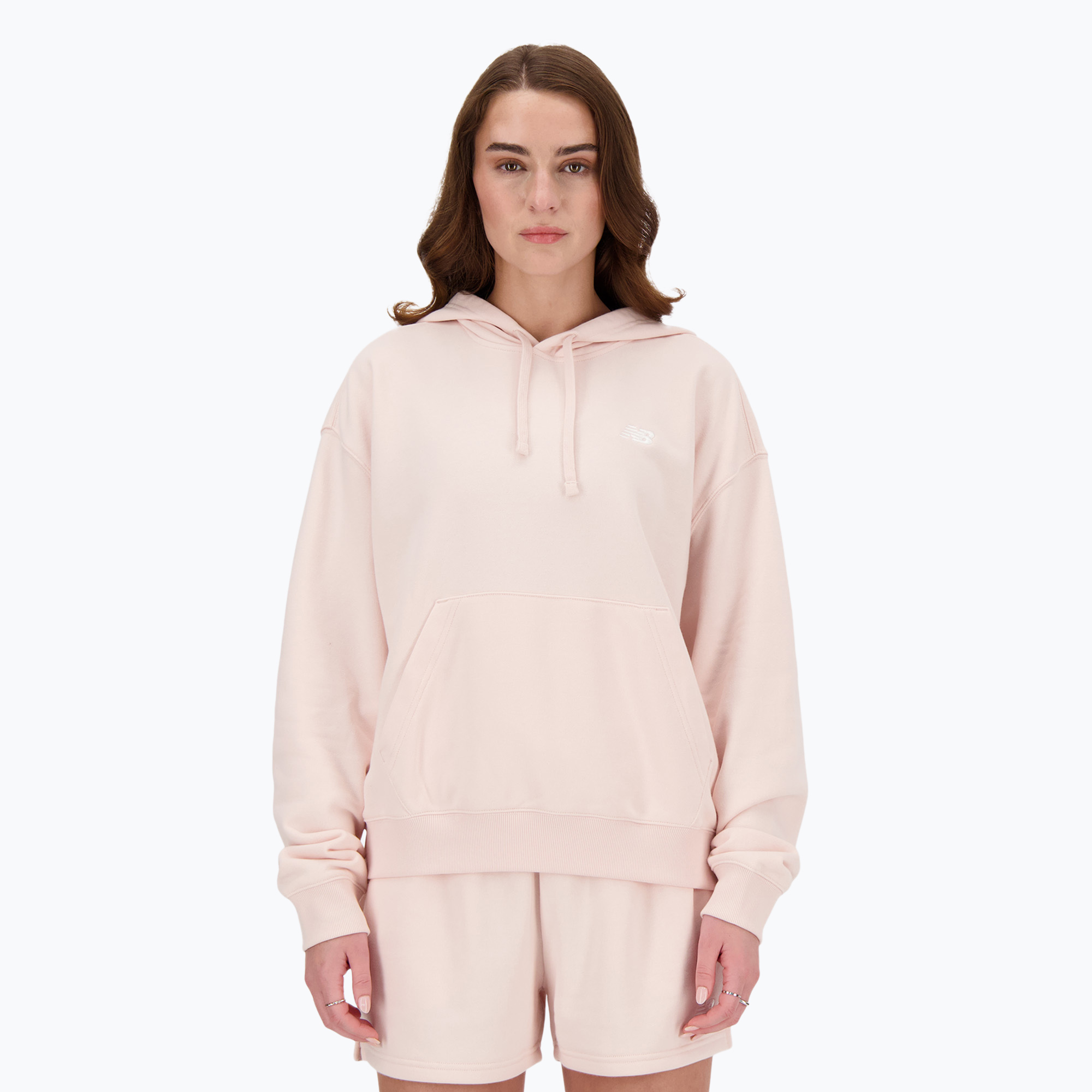 Bluză pentru femei New Balance French Terry Small Logo Hoodie quartzpi (French Terry Small Logo Hoodie WT41507OUK)