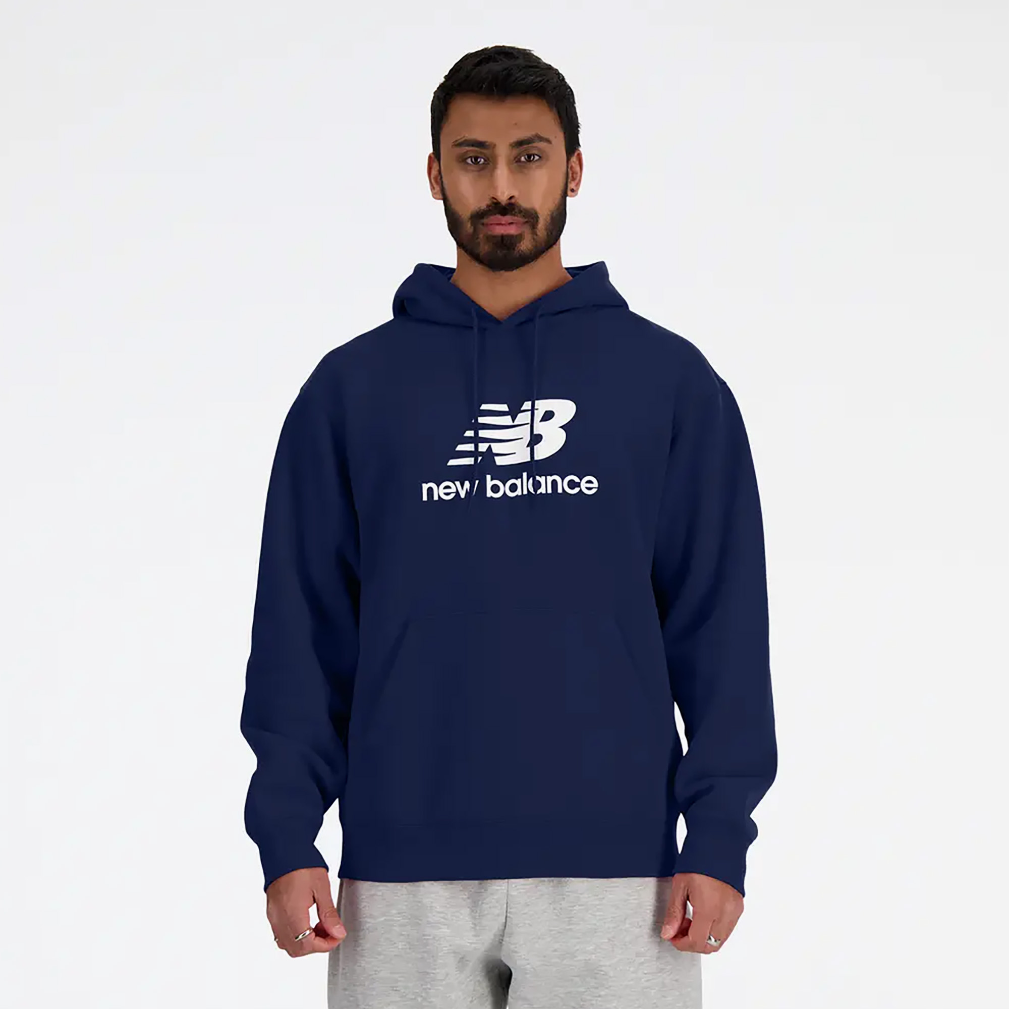Bluză pentru bărbați New Balance Stacked Logo French Terry Hoodie navy (Stacked Logo French Terry Hoodie MT41501NNY)