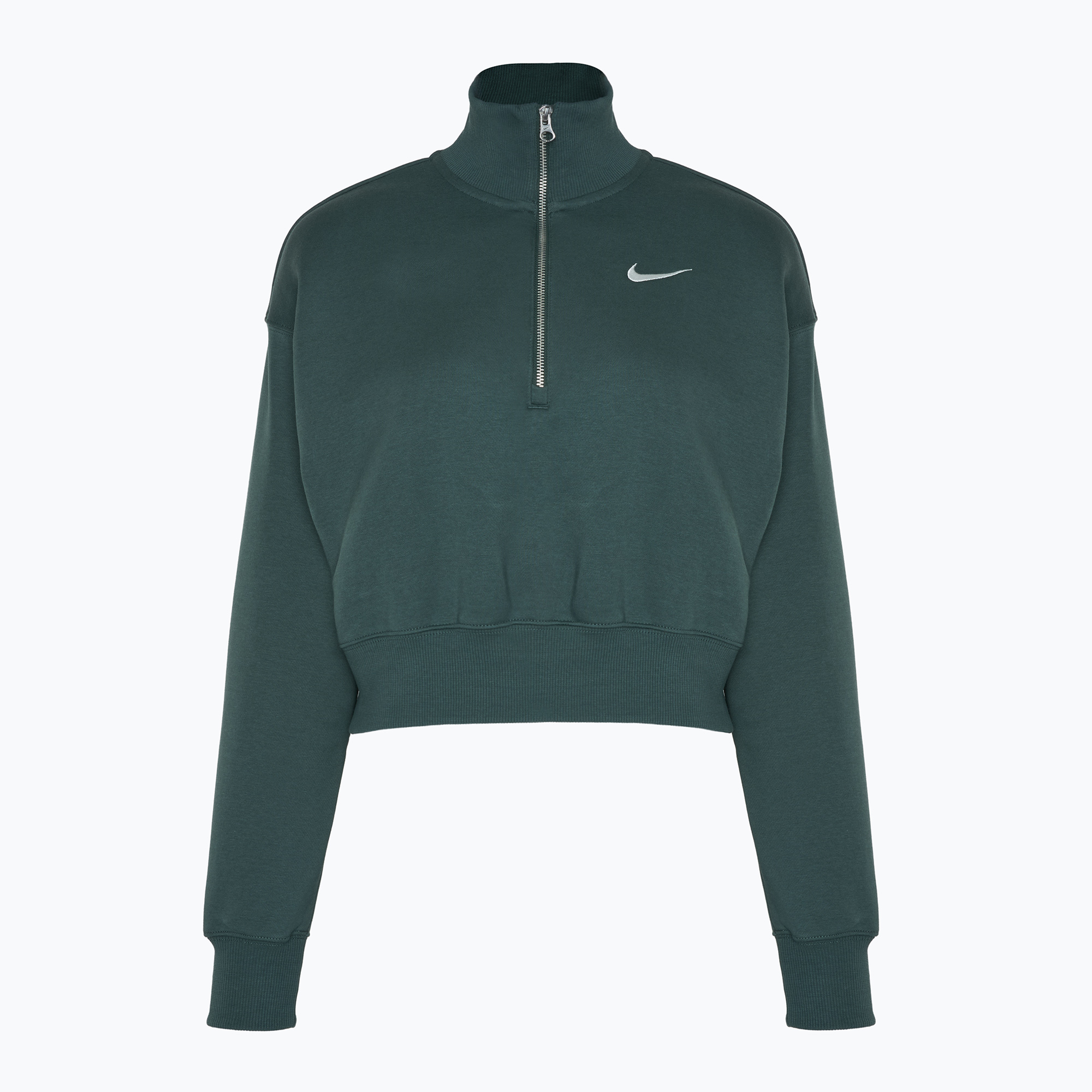Femei Nike Sportswear Phoenix Fleece 1/2 Zip Cropped vintage verde / sail sweatshirt (Sportswear Phoenix Fleece 1/2 Zip Cropped DQ5767-338)