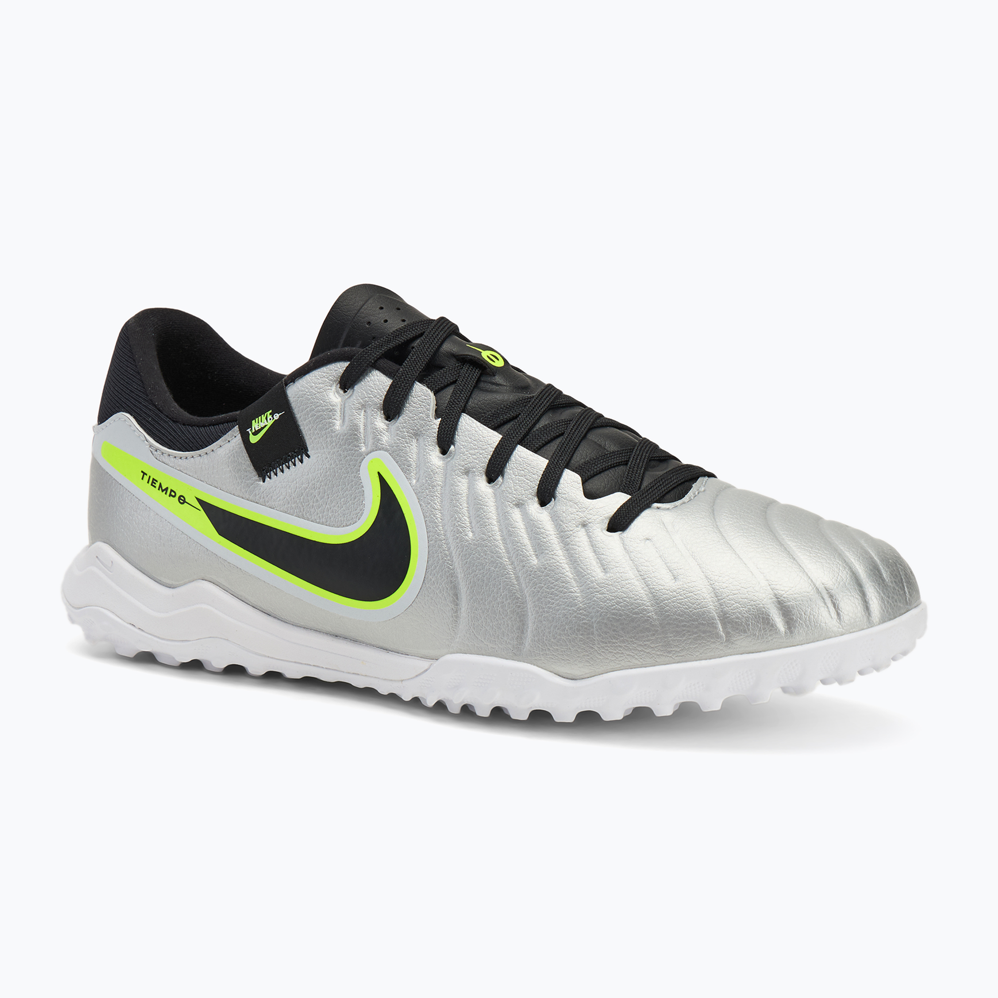 Încălțăminte de fotbal pentru bărbați Nike Tiempo Legend 10 Academy TF metallic silver/volt/black (Tiempo Legend 10 Academy TF DV4342-001)