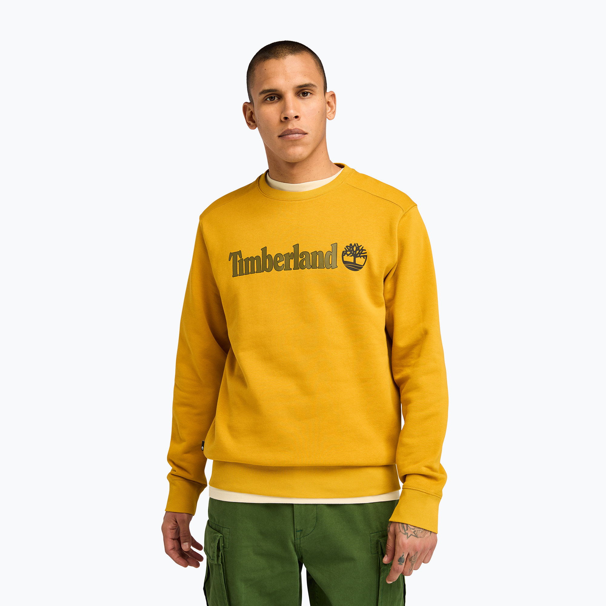 Bluză pentru bărbați Timberland Linear Logo Crew Neck chai tea (Linear Logo Crew Neck TB0A5UJYEFM1)