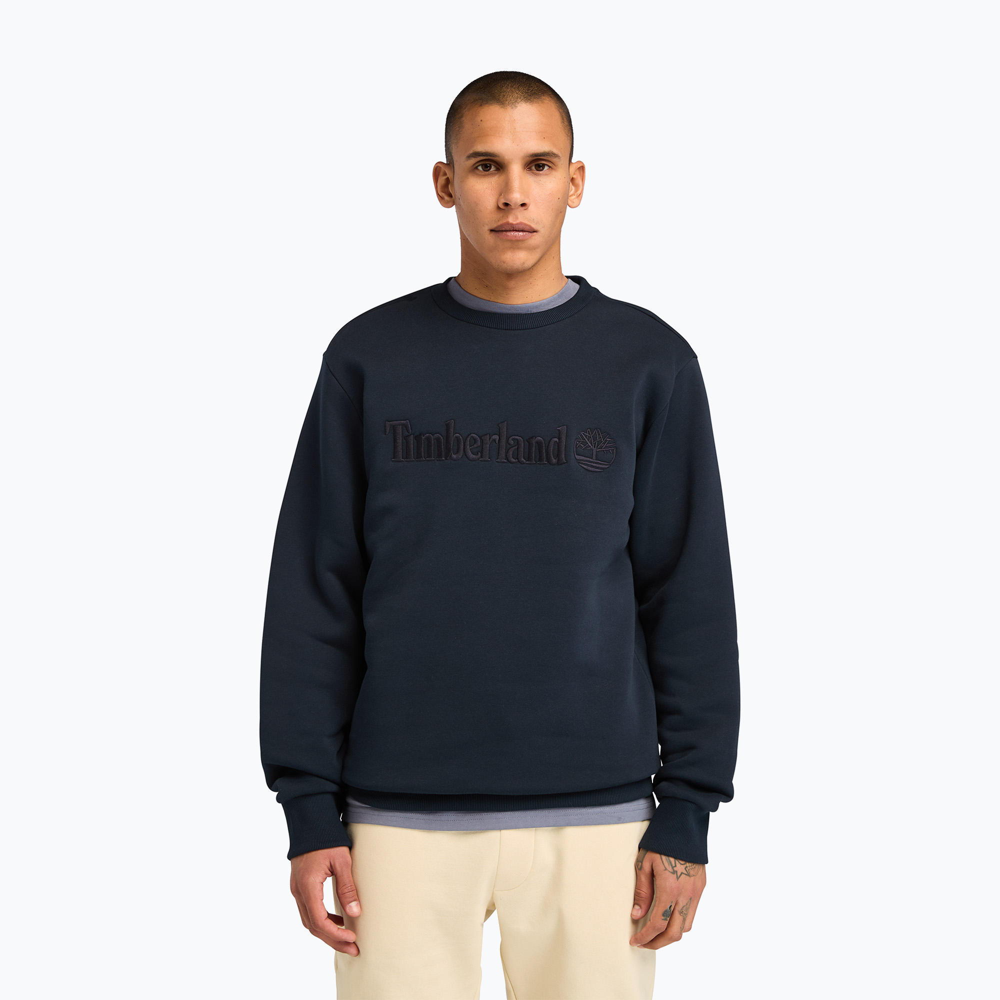Bluză pentru bărbați Timberland Embroidery Tonal Crew Neck dark sapphire (Embroidery Tonal Crew Neck TB0A6VG64331)